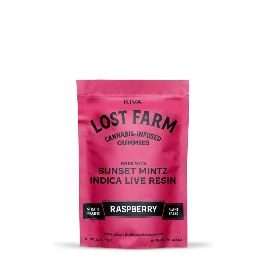 Lost Farm Sunset Mintz Raspberry Gummies Live Resin 10 Pack | 100mg
