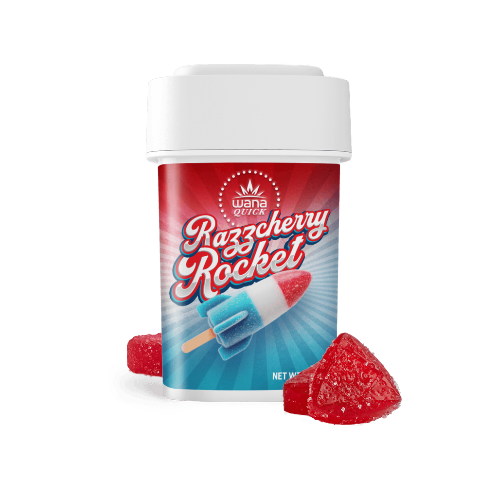 Wana Quick Razzcherry Rocket Gummies 10 Pack | 100mg