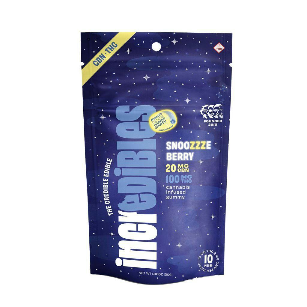 Incredibles Snoozzzeberry Gummies 10 Pack | 100mg at Noire Weed Dispensary Maplewood