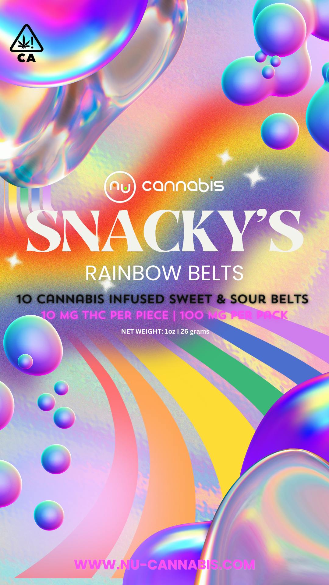 NuCannabis - Rainbow Belts - 10 PACK GUMMIES