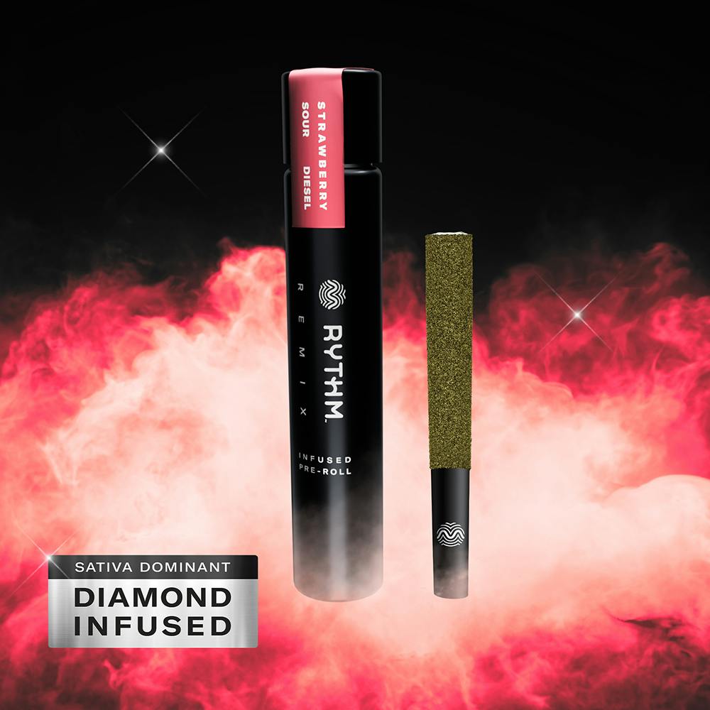 Strawberry Sour Diesel [1g] Diamond Infused | RYTHM - Remix Infused Pre-Roll