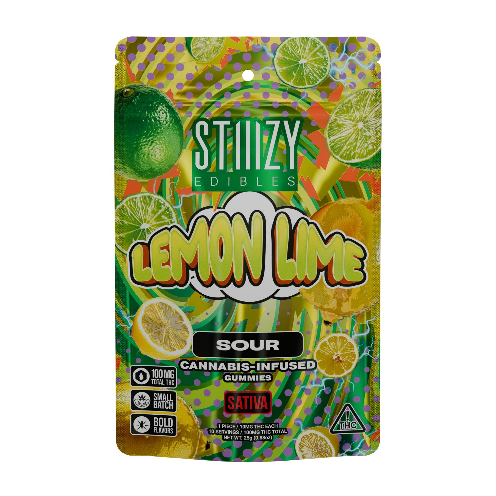 Sour Lemon Lime [10pk] (100mg) | STIIIZY - Gummies