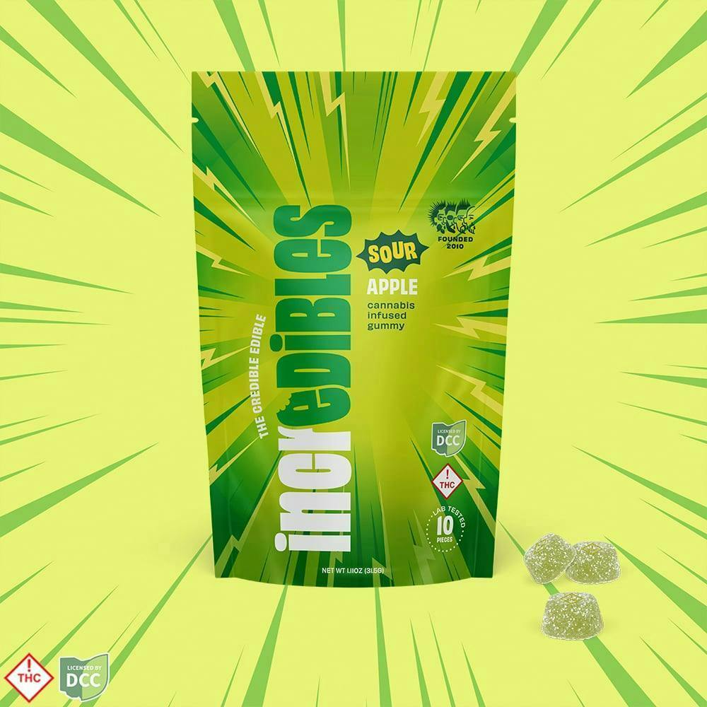 Super Sour Apple - 100mg 10pk Gummies
