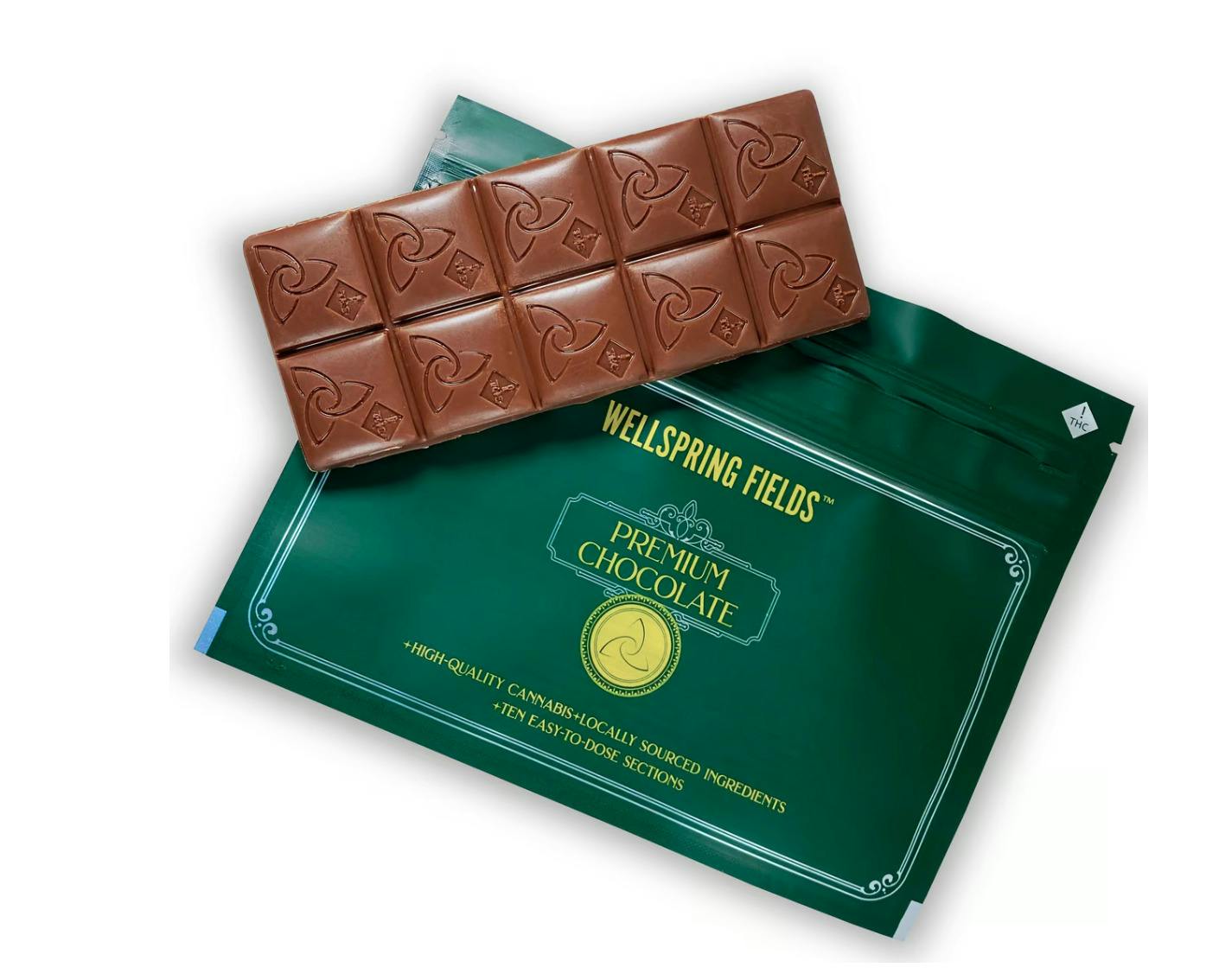 Wellspring Fields Milk Choc Almond Bar 110mg Edible