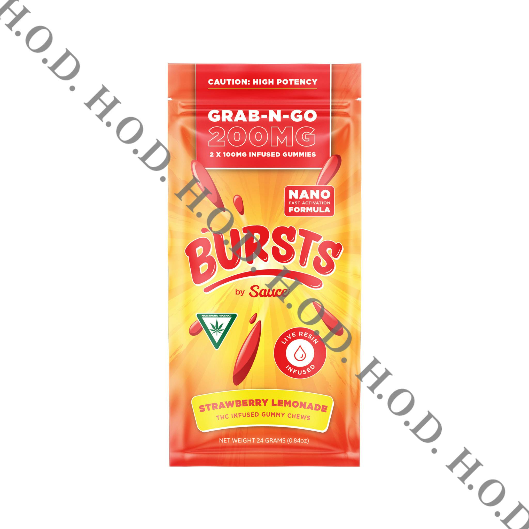 Sauce Essentials Bursts Strawberry Lemonade Live Resin Gummies