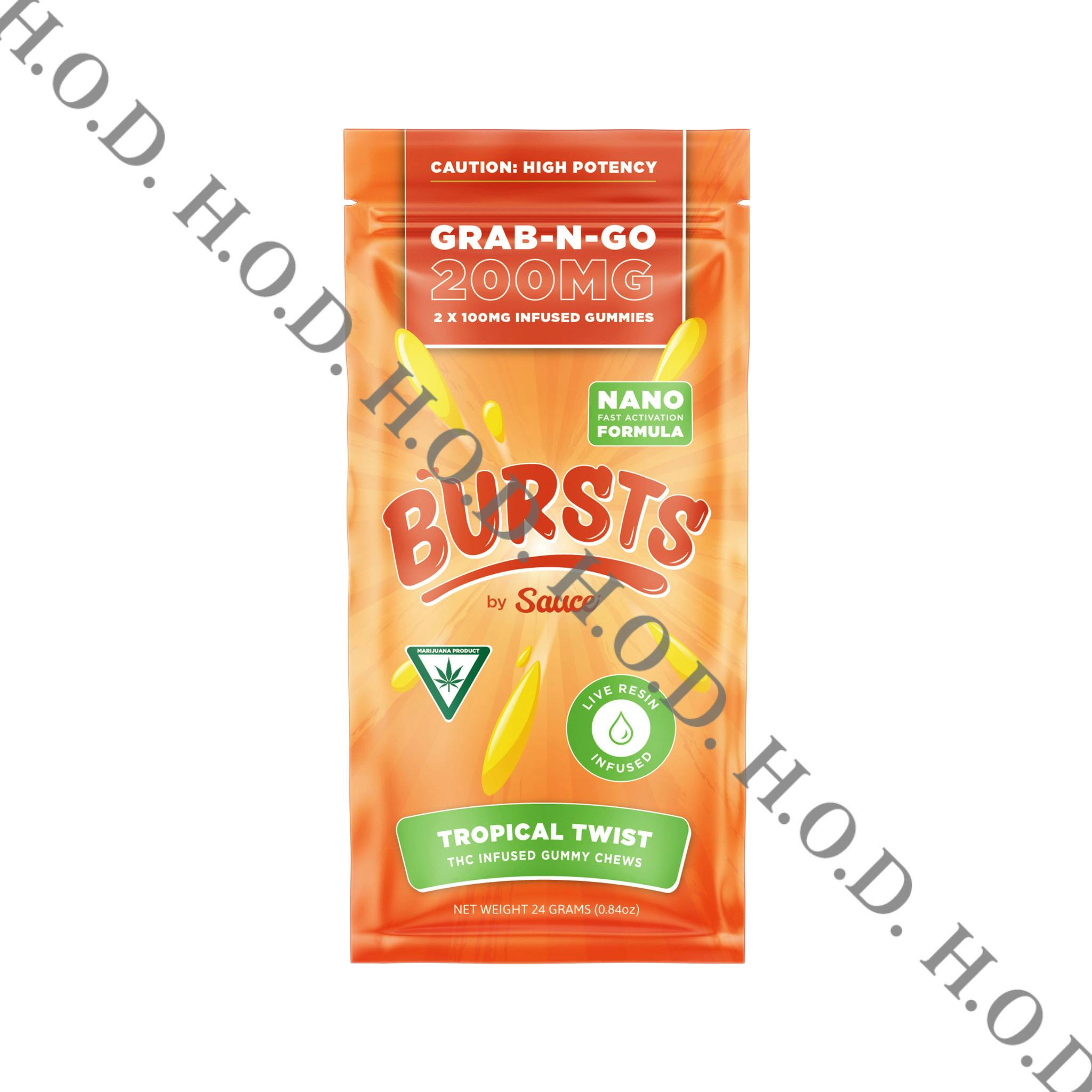 Sauce Essentials Bursts Tropical Twist Live Resin Gummies