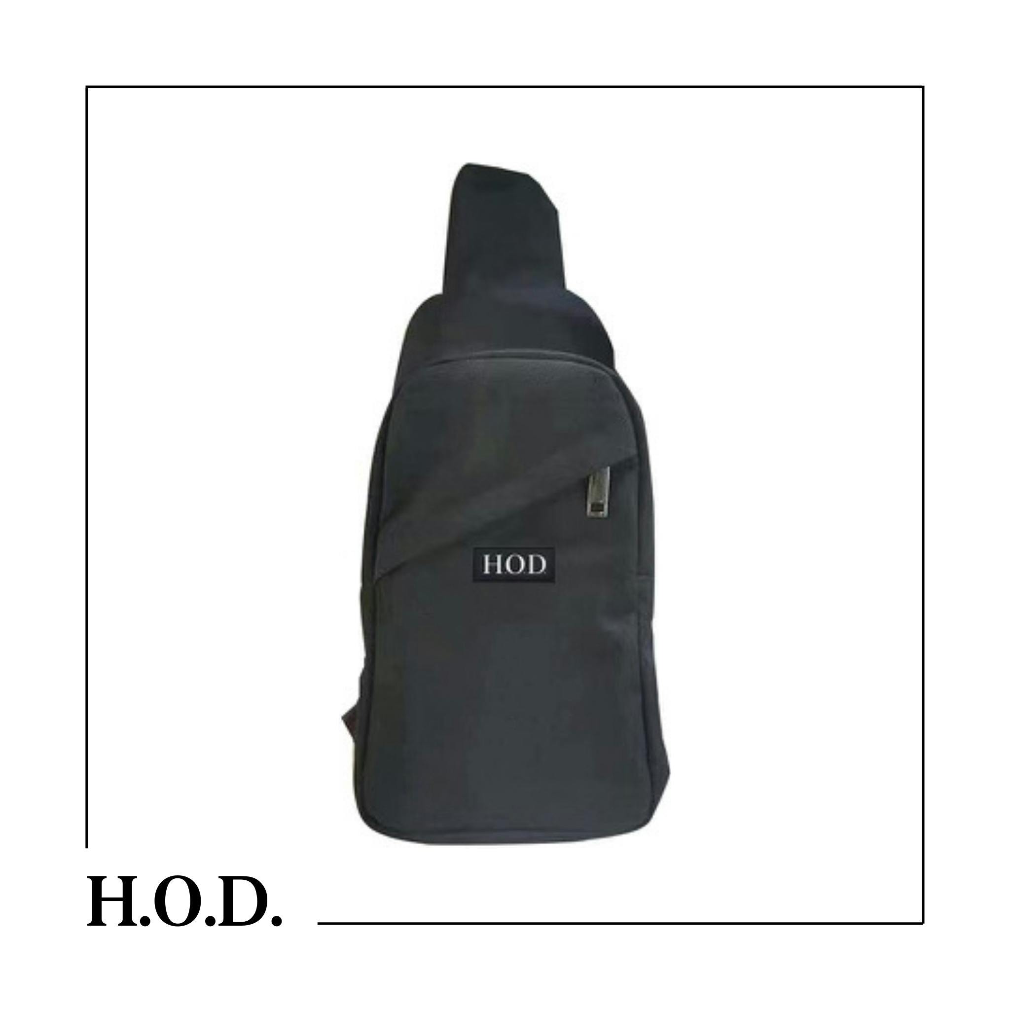 H.O.D. Logo Pattern Black Smell Proof Cross Body Bag