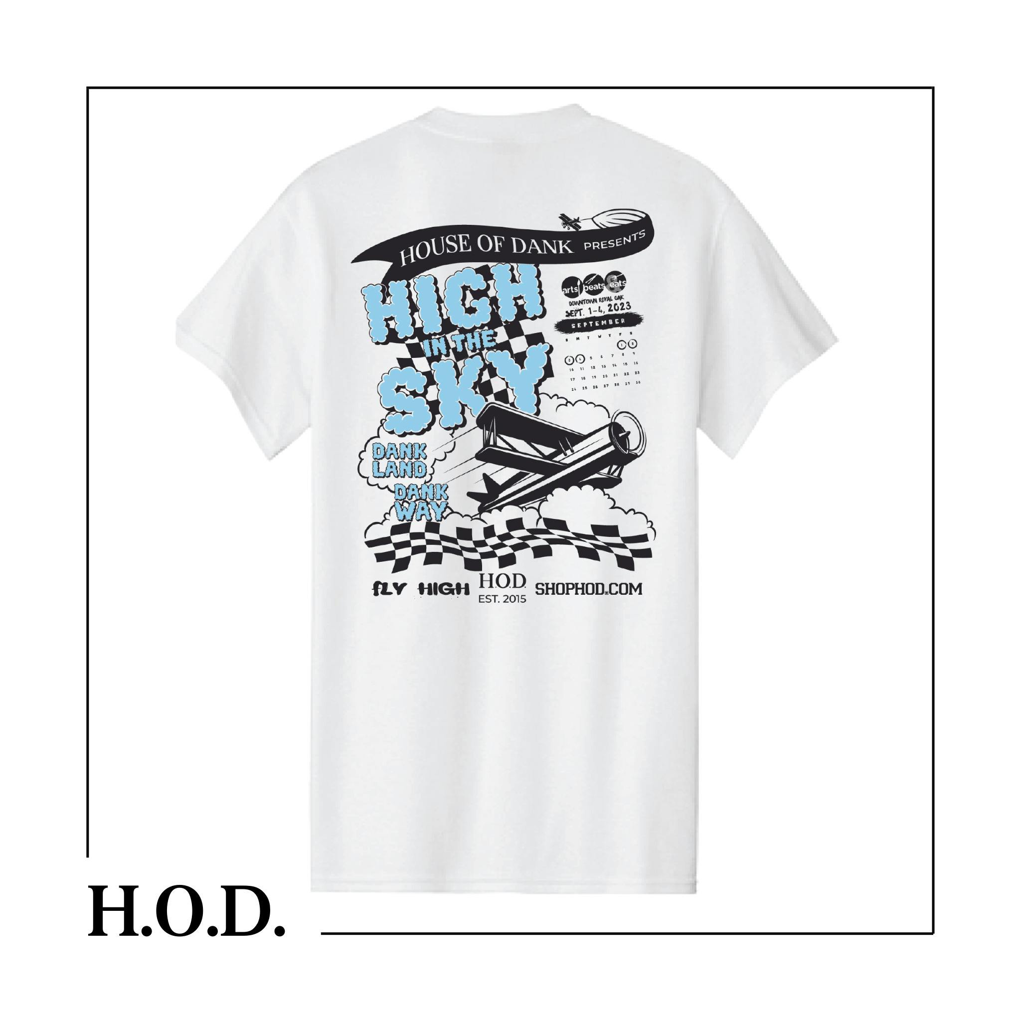 H.O.D. x A.B.E. White High In The Sky Short Sleeve Tee M