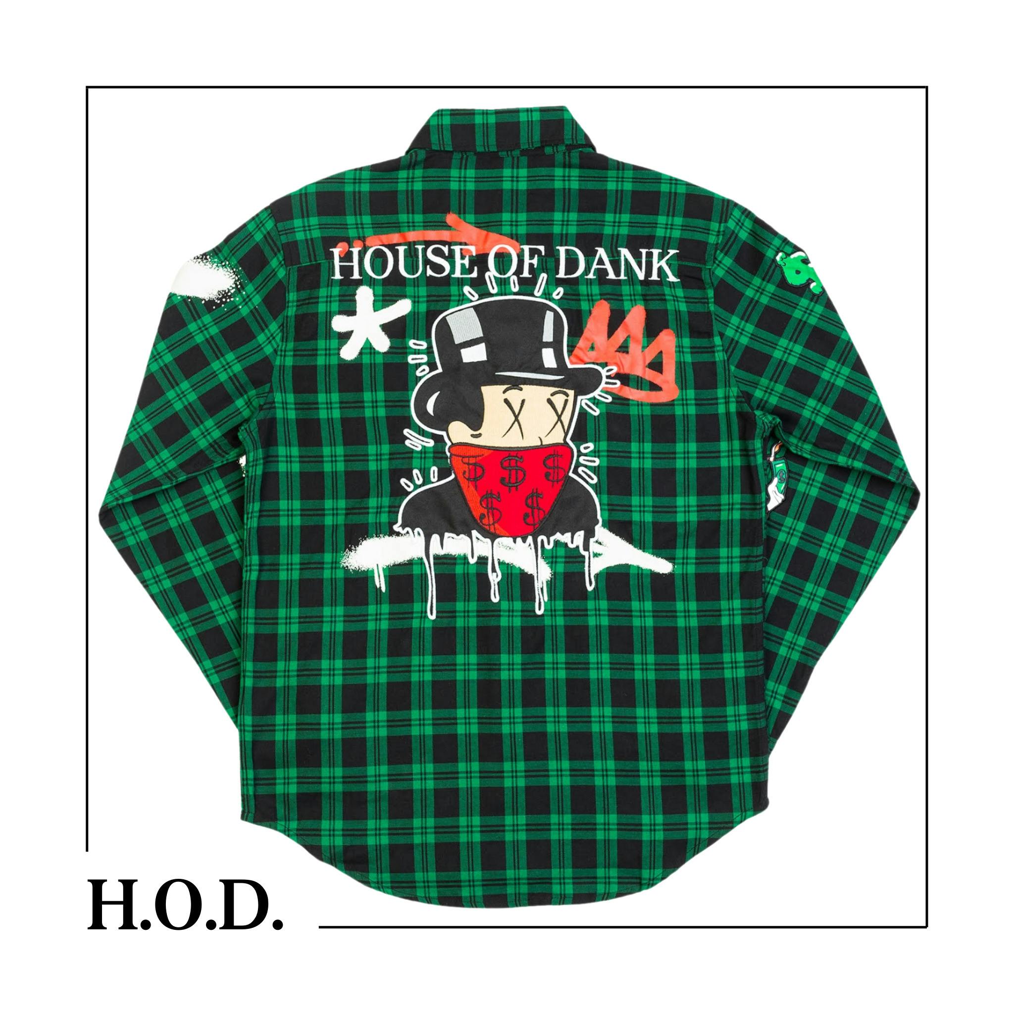 H.O.D. x OG Comfy Green Street Art Flannel L