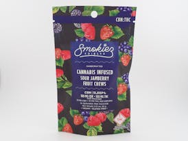 Sour Jamberry 100mg CBN-THC 1:1 Fruit Chews - Smokiez