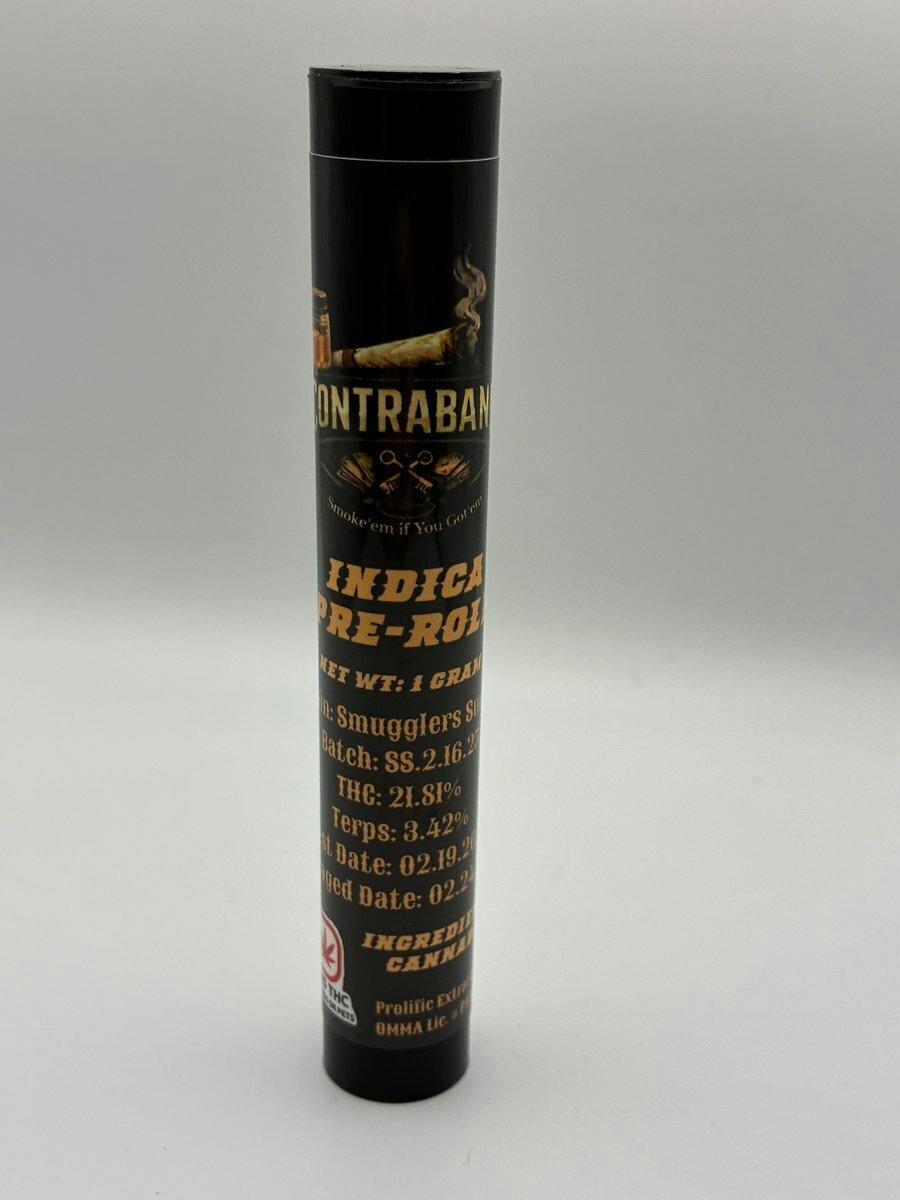 Contraband | 1g Pre-Roll | Smugglers Sunday (Indica)