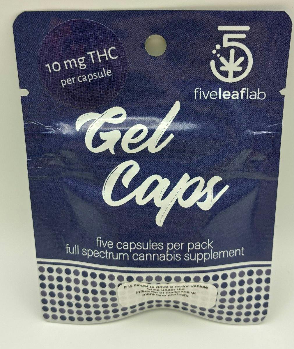 5 Leaf Lab | Releaf Gel Caps | 10 THC (5 Count) at Rocking Y Dispensary - Glenpool