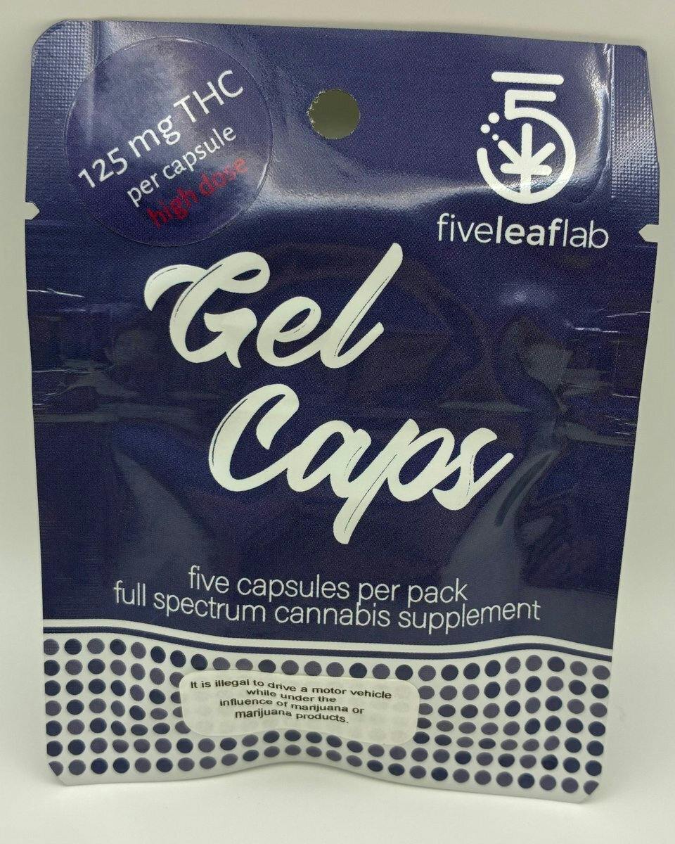 5 Leaf Lab | Releaf Gel Cap | 125mg (5 Count) at Rocking Y Dispensary - Glenpool