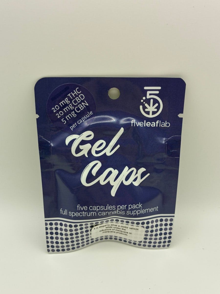 5 Leaf Lab | Releaf Gel Cap | 20mg 1:1:1 THC:CBD:CBN (5 Count) at Rocking Y Dispensary - Glenpool