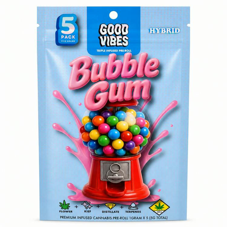Good Vibes Infused Bubblegum 5x1g