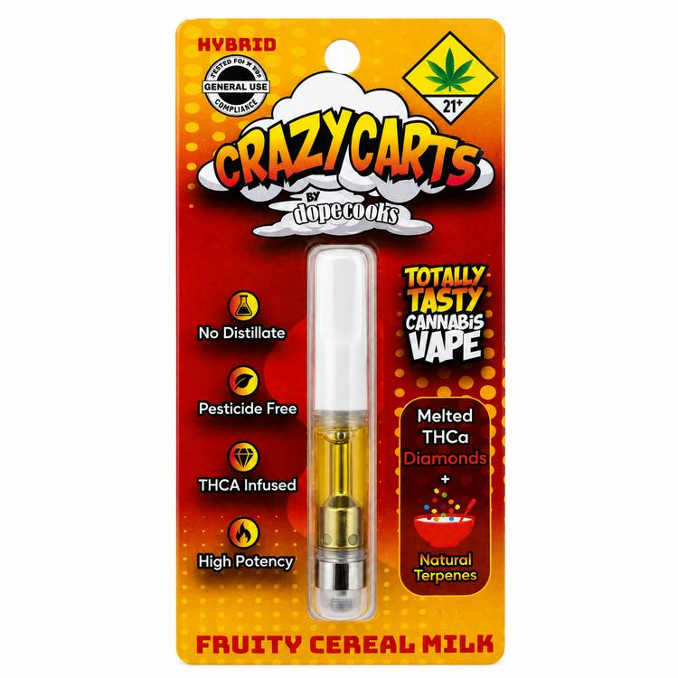 Crazy Carts Cartridge Fruity Cereal Milk 1g Hybrid