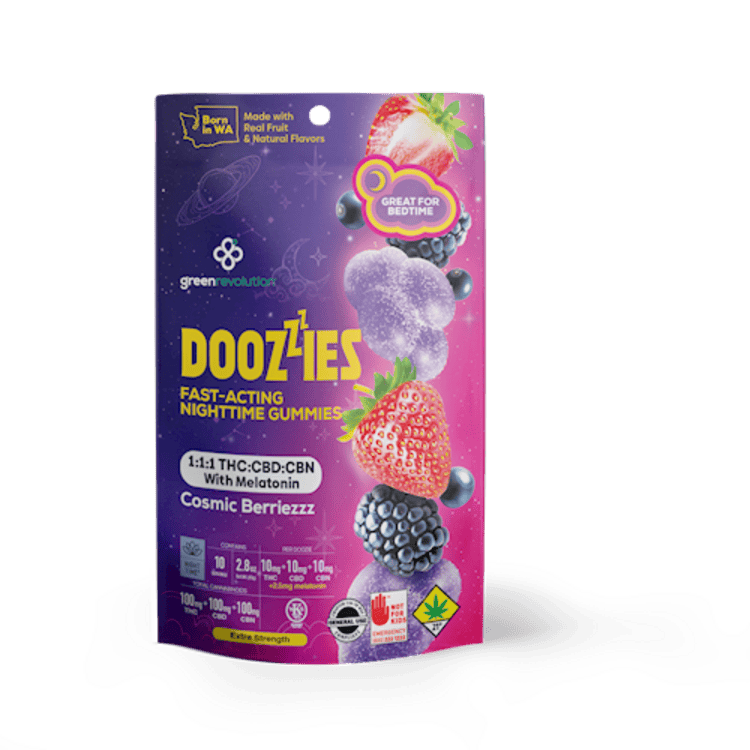 Doozies Gummies Cosmic Berriezzz 1:1:1 THC/CBD/CBN Nighttime 10pk Indica