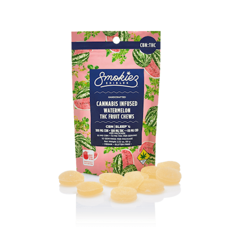 Smokiez 1:1 Sour Watermelon Gummies 10pk THC:CBN Indica