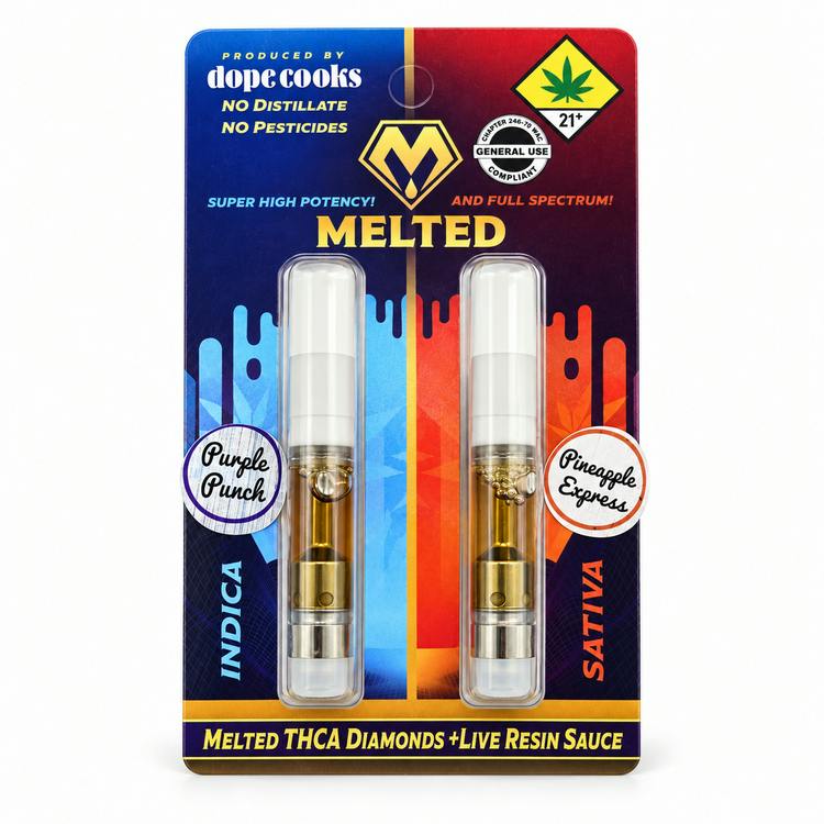 Melted Cartridge Purple Punch (I) / Pineapple Express (S) 2x1g