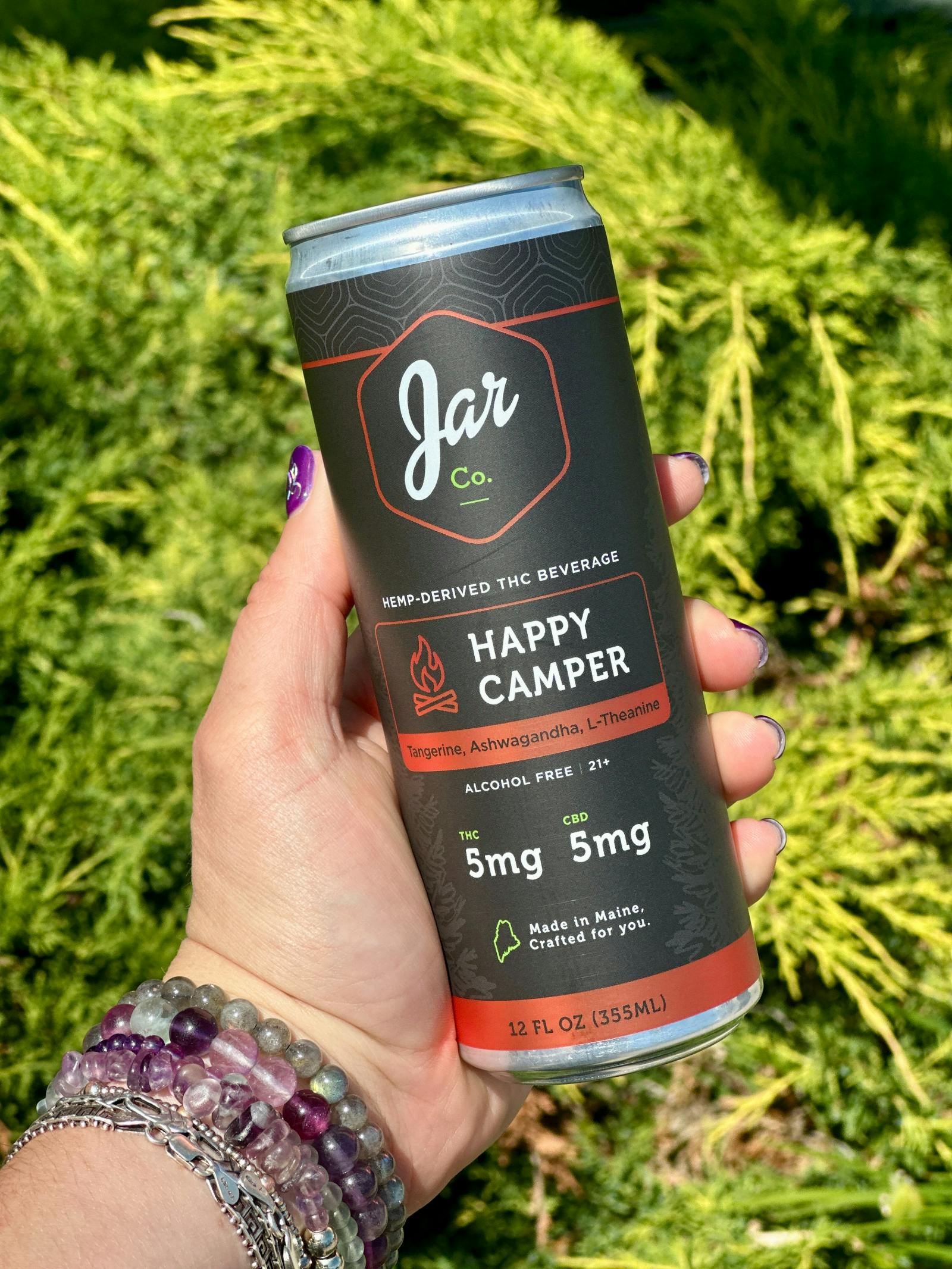 Jar Co. - Happy Camper - 1:1 Tangerine Seltzer - 5mgTHC/5mgCBD (Hemp)