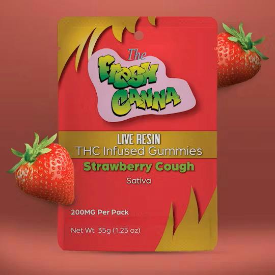 Fresh Canna 200mg Live Resin Gummies 2pk Strawberry Cough