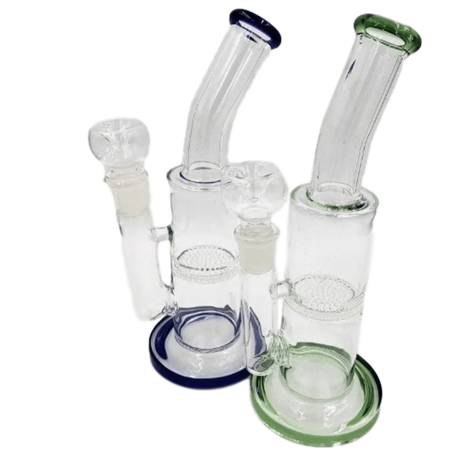 10" Bent Neck Honeycomb Bong (Assorted Colors)
