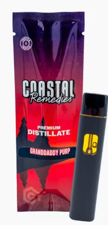 2g Distillate Disposable | Granddaddy Purp | Indica | Coastal Remedies cannabis product