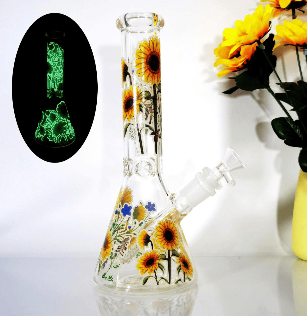 Glow N Dark Sunflower Bong