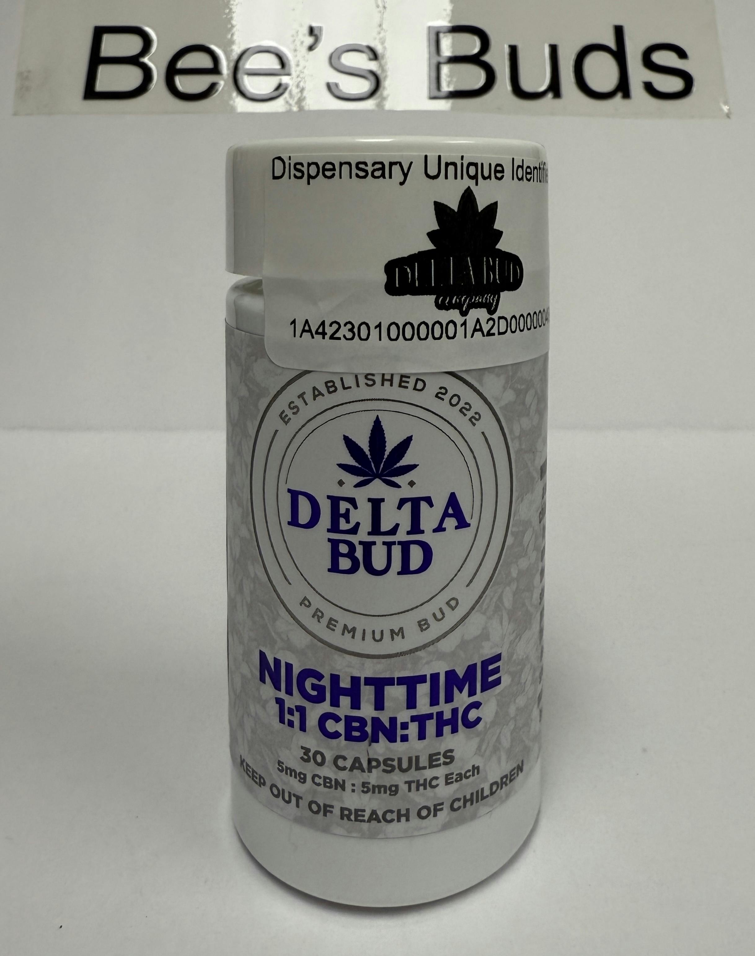 Delta Bud - Nighttime 1:1 CBN:THC Capsules at Bee's Buds Dispensary