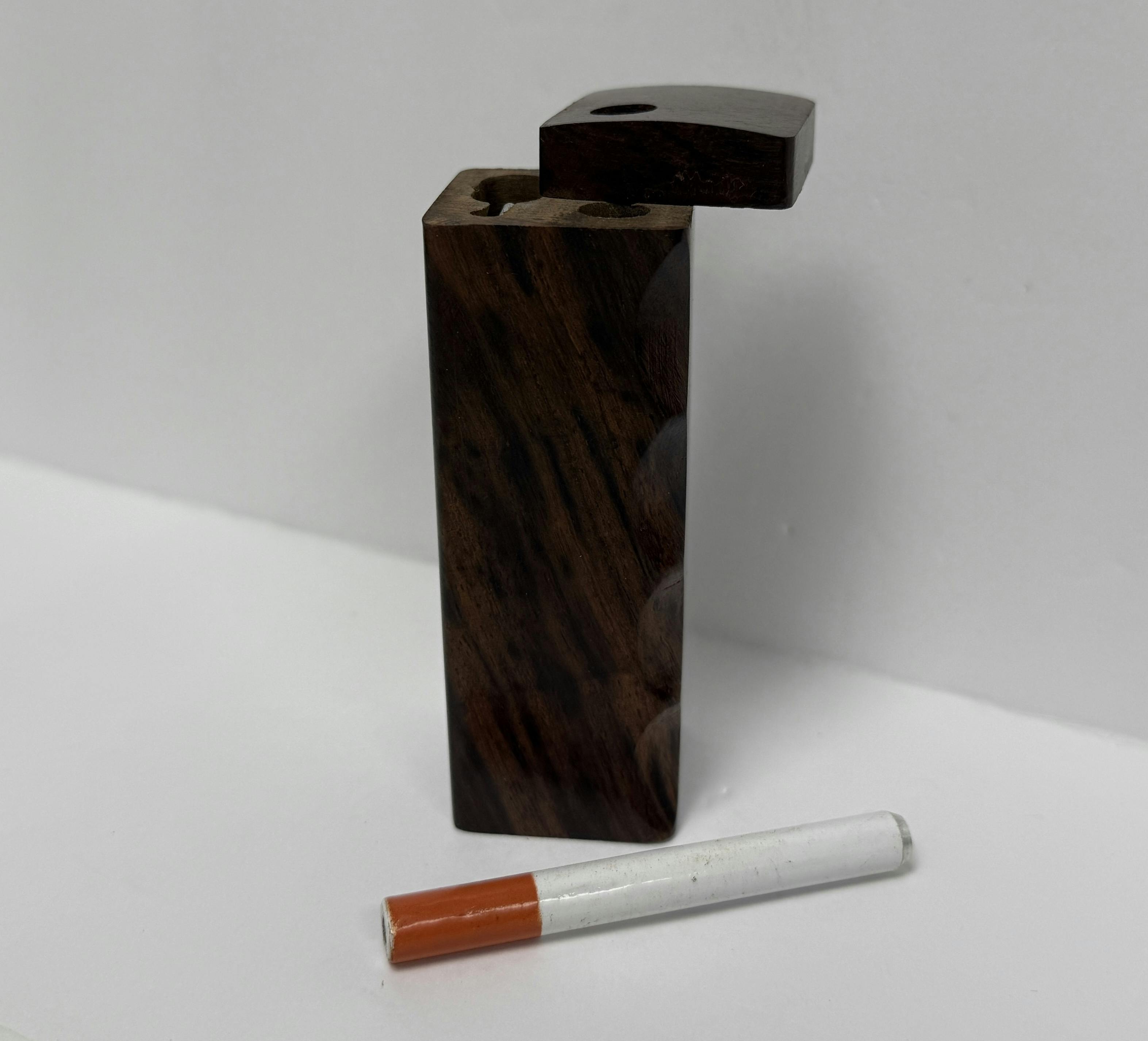 Wooden one hitter box with pipe