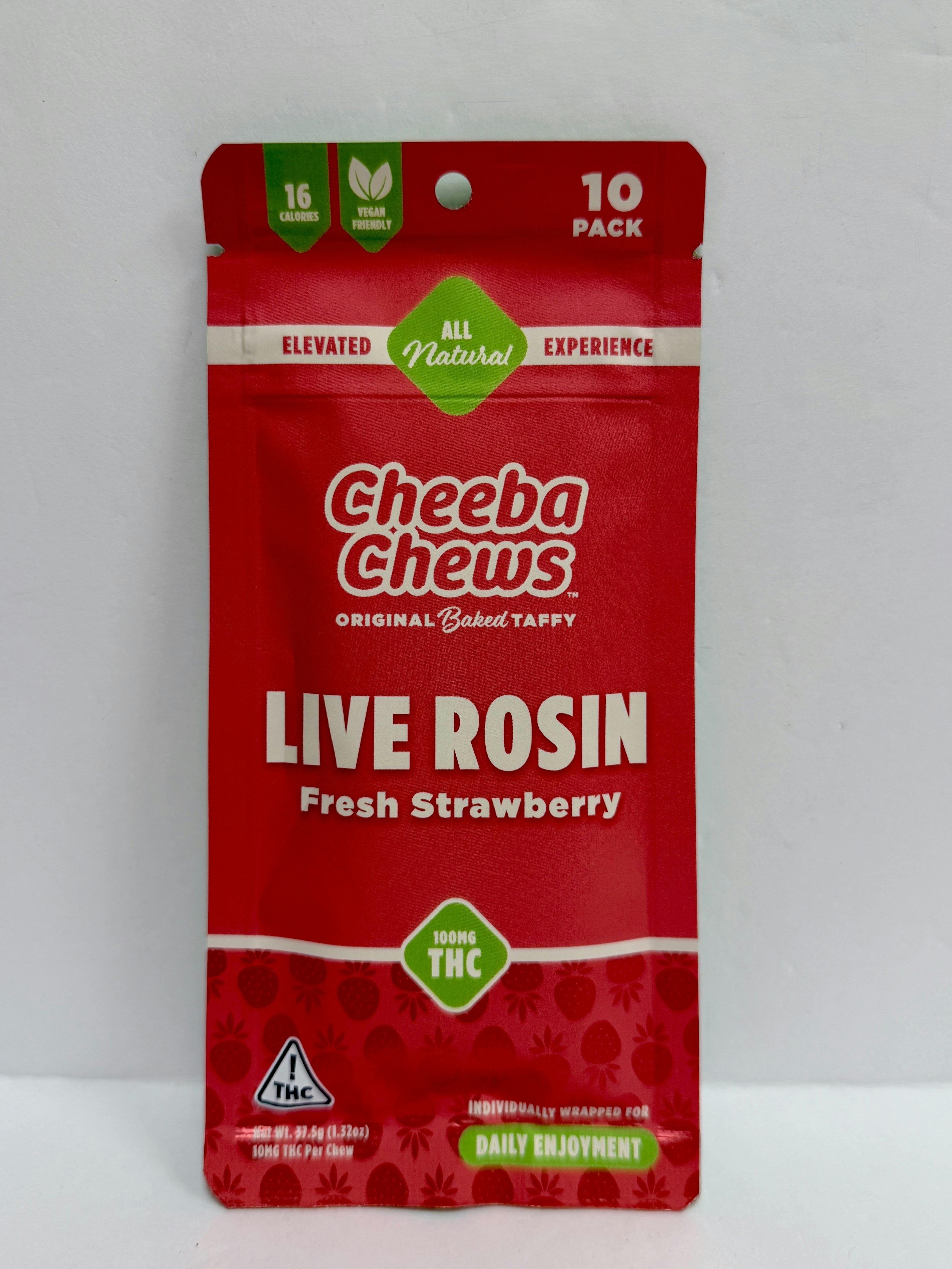 SH - Cheeba Chews - Fresh Strawberry - Live Rosin 100mg 10 pack