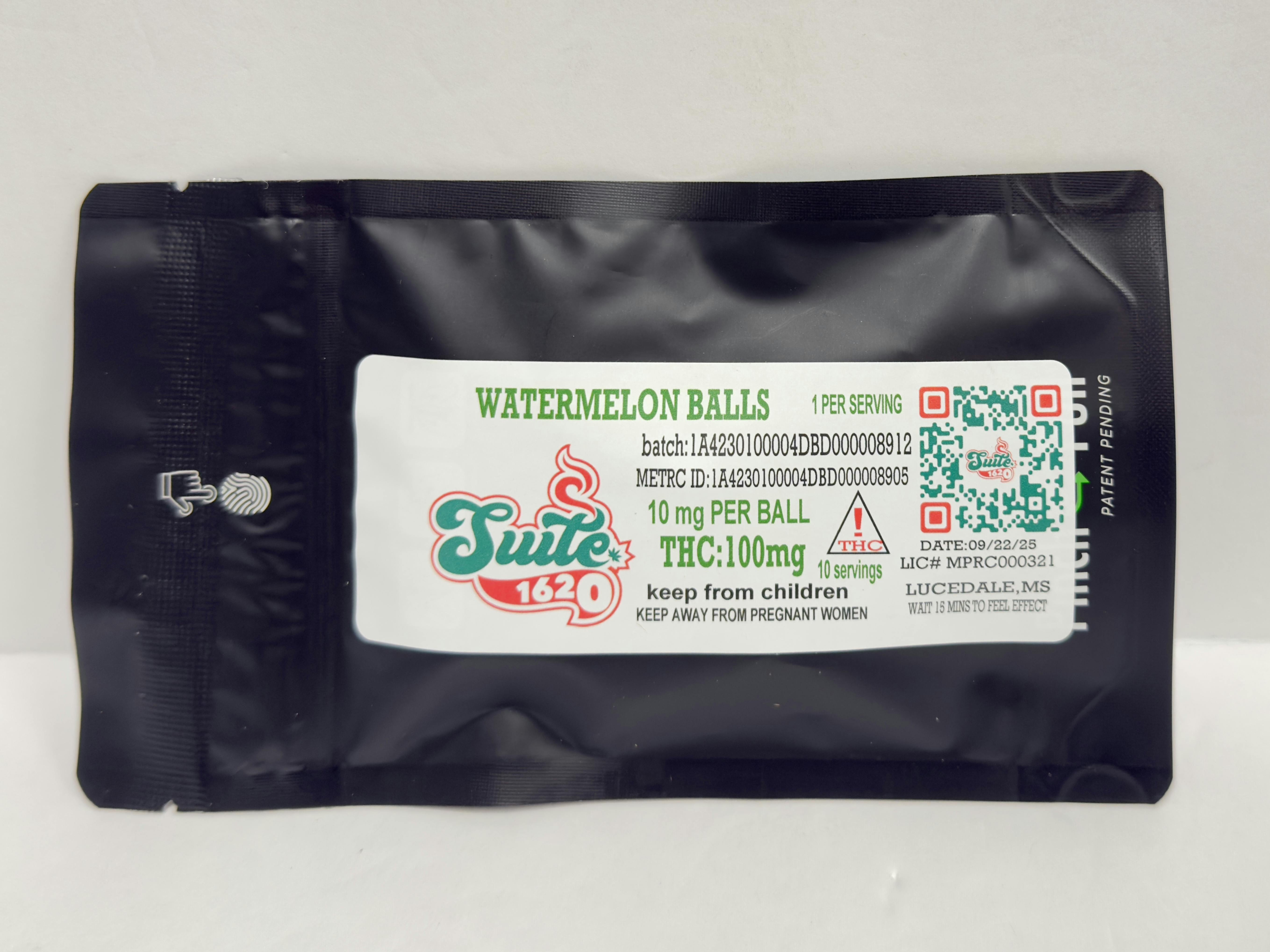 Suite- Watermelon Balls Hard Candy 10mg 10pk (100mg) at Bee's Buds Dispensary Wiggins
