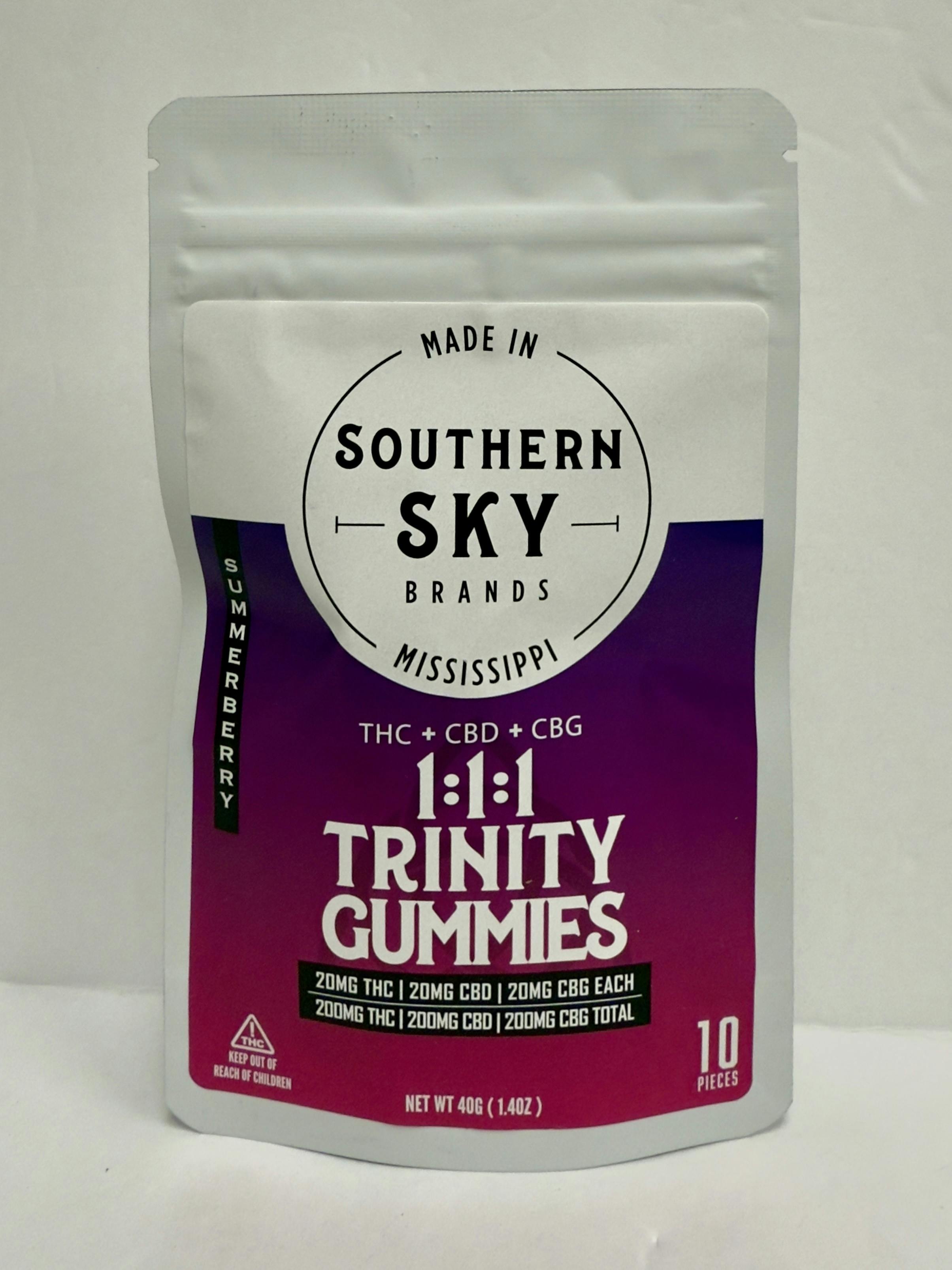 SSB- 200mg Trinity 1:1:1 Summerberry Gummy THC:CBD:CBG PK (10 pieces)