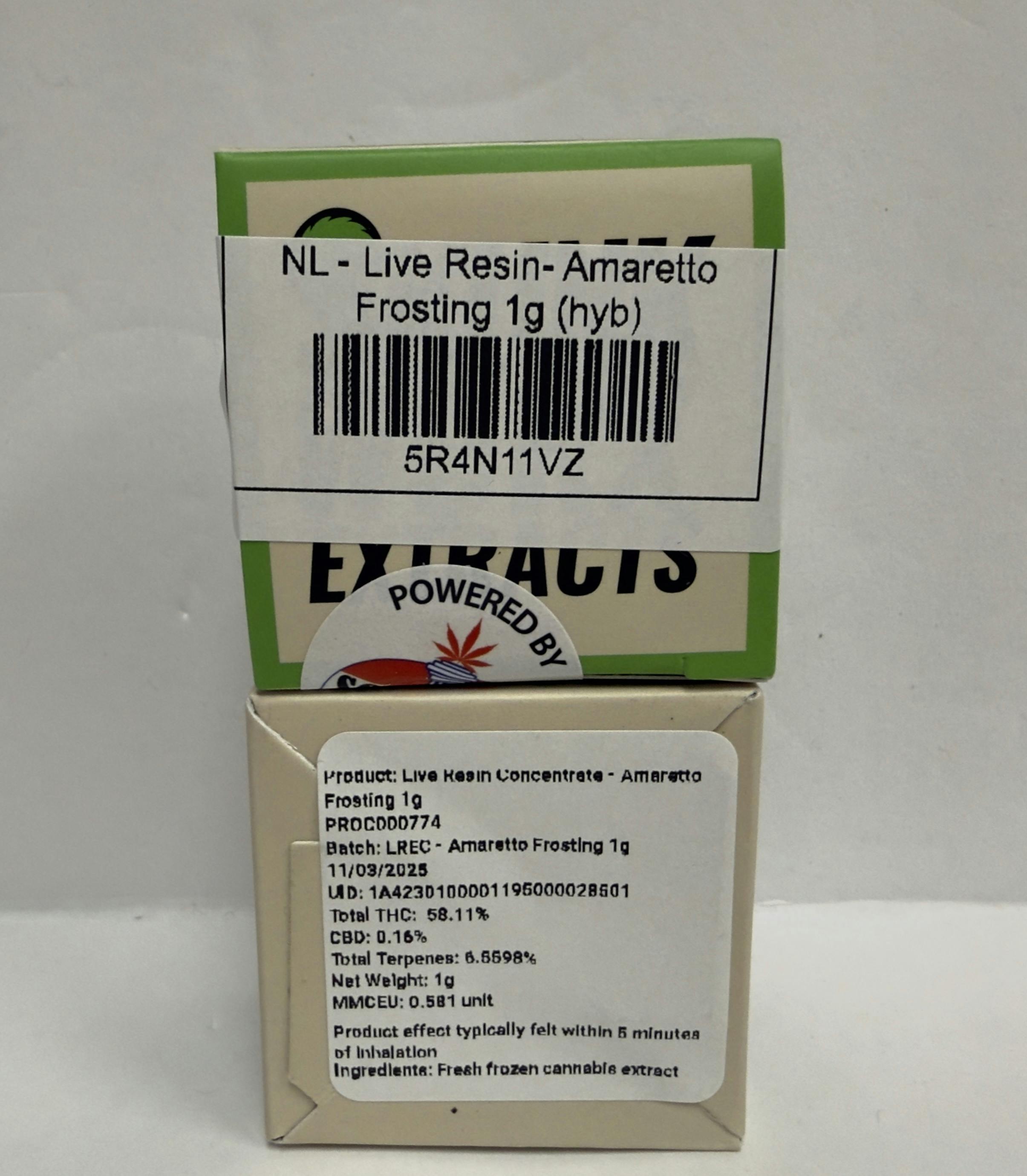 NL - Live Resin- Amaretto Frosting 1g (hyb)