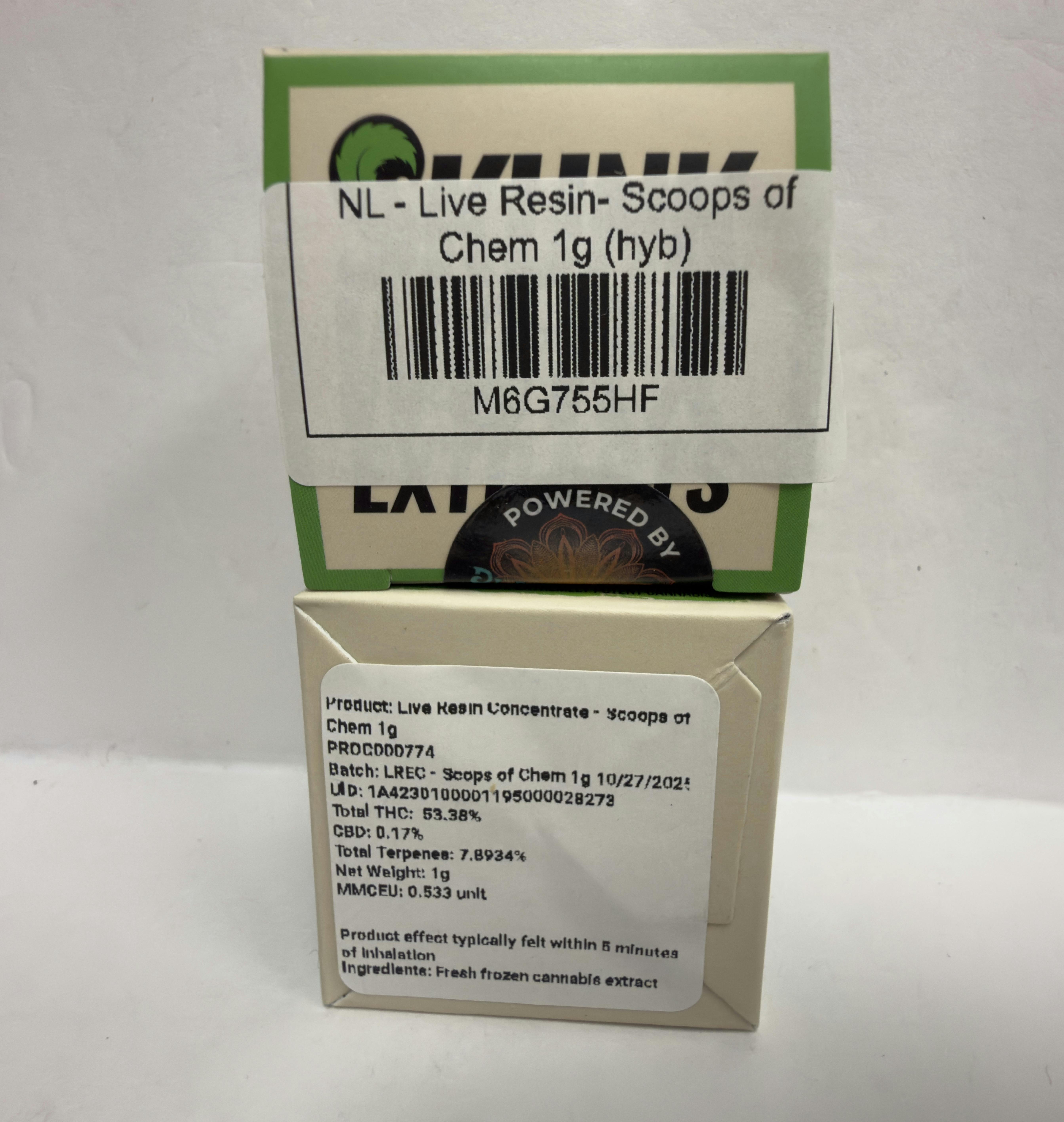 NL - Live Resin- Scoops of Chem 1g (hyb)