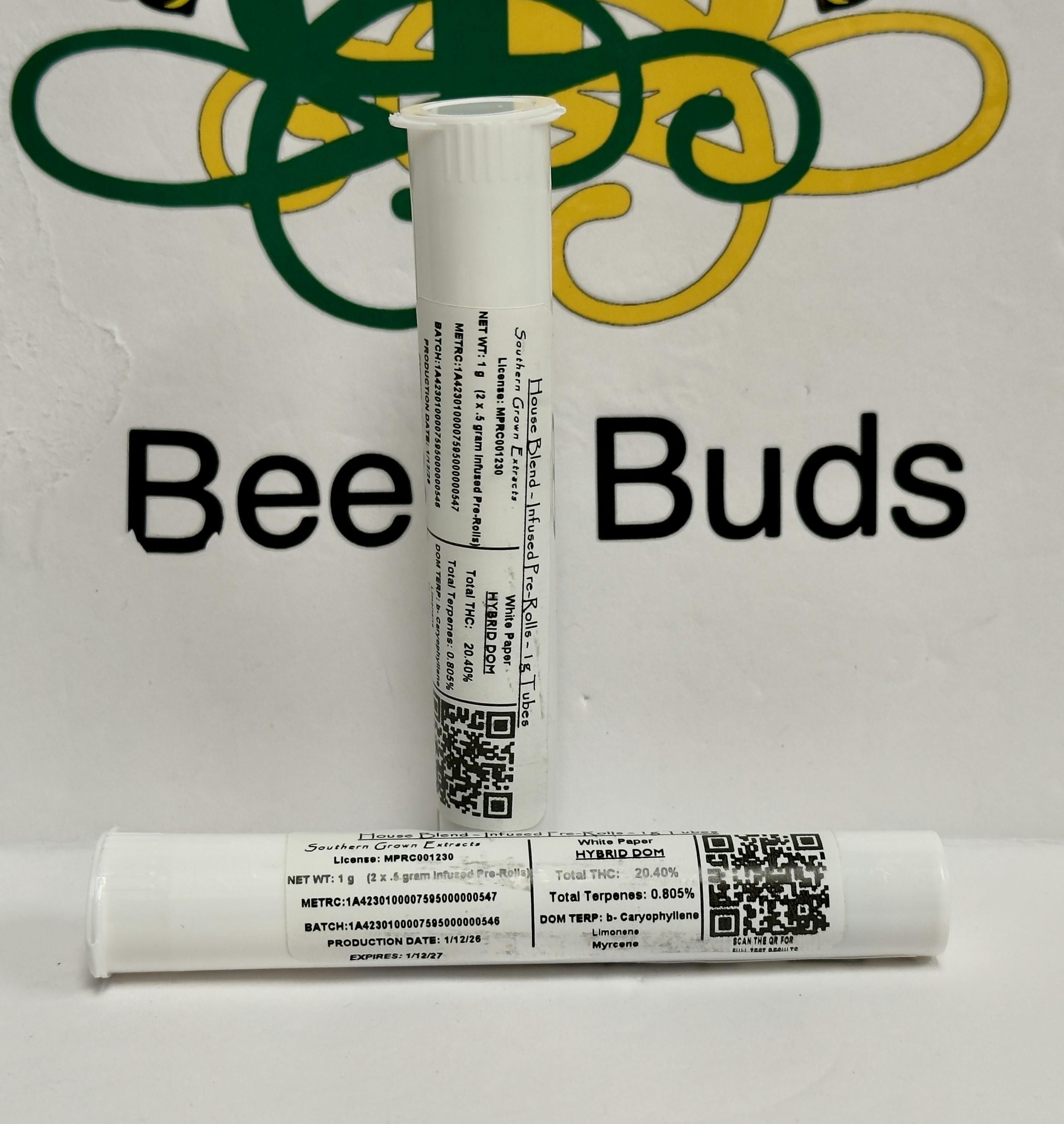 SGT- House Blend Infused Pre-Rolls .5g 2pk (hyb) at Bee's Buds Dispensary