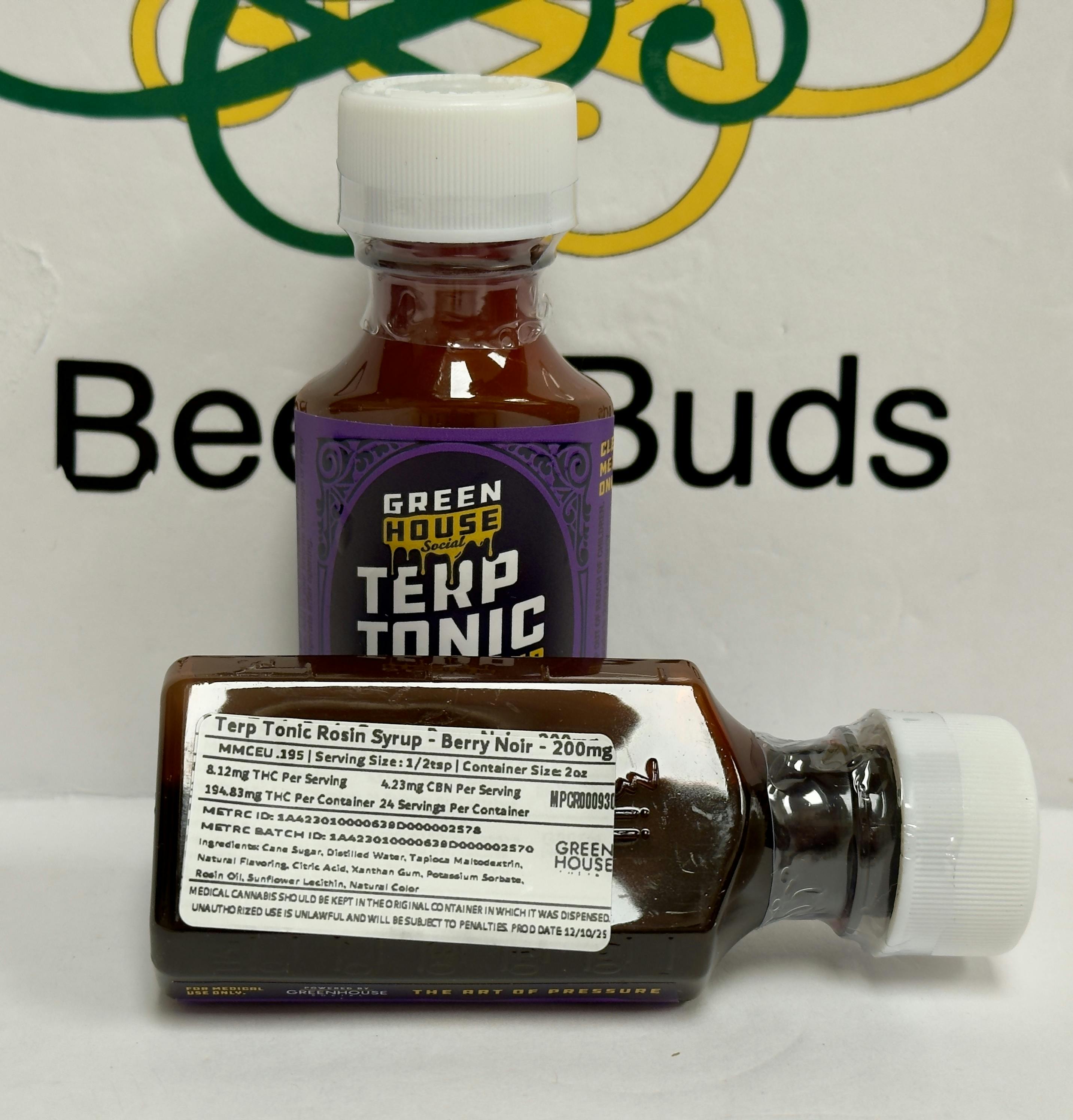 GHS- Berry Noir Terp Tonic Nighttime Rosin Syrup 200mg at Bee's Buds Dispensary Wiggins
