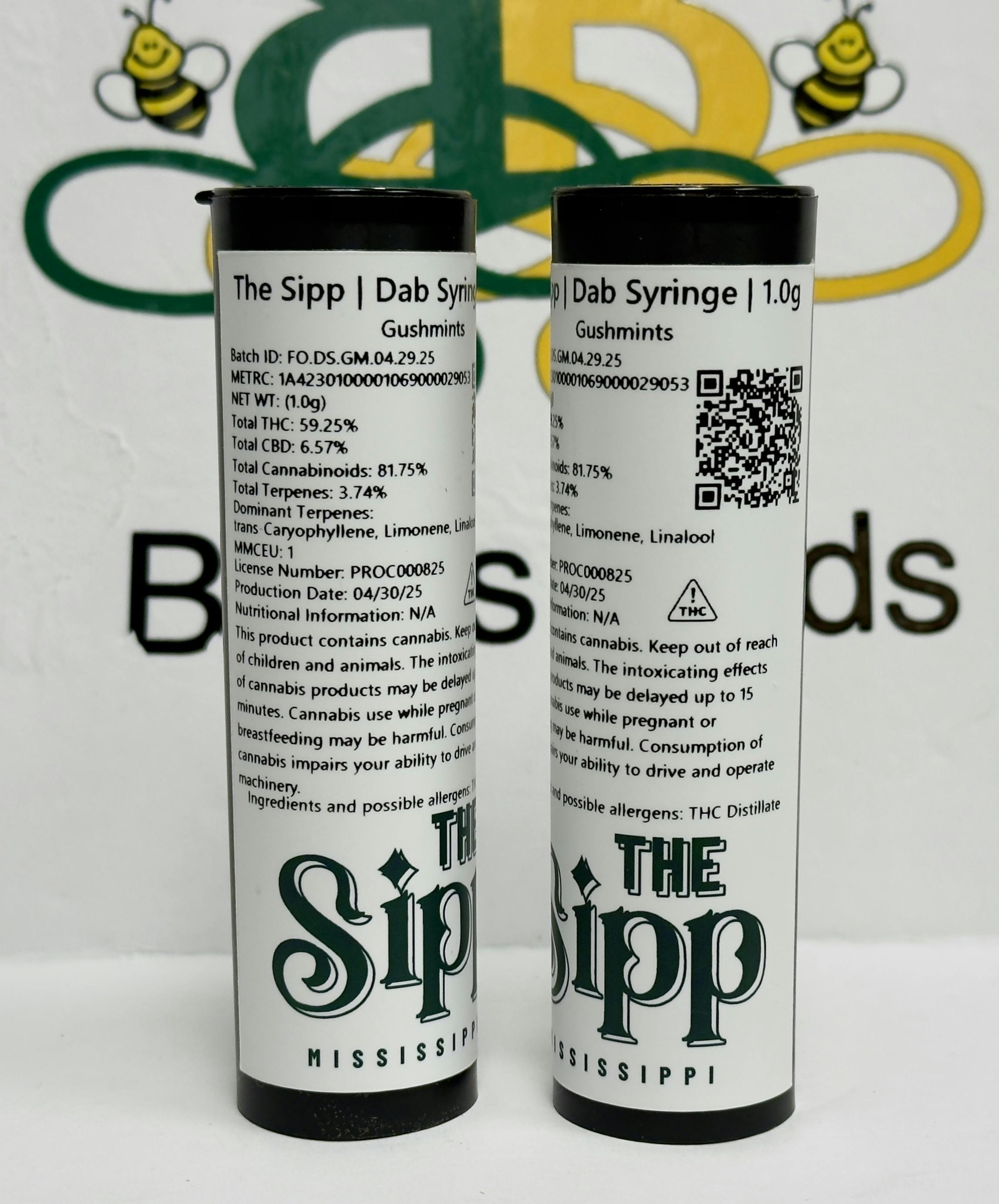 RR- Full Spectrum 1g Dab Syringe | Gushmints (ind) at Bee's Buds Dispensary Wiggins