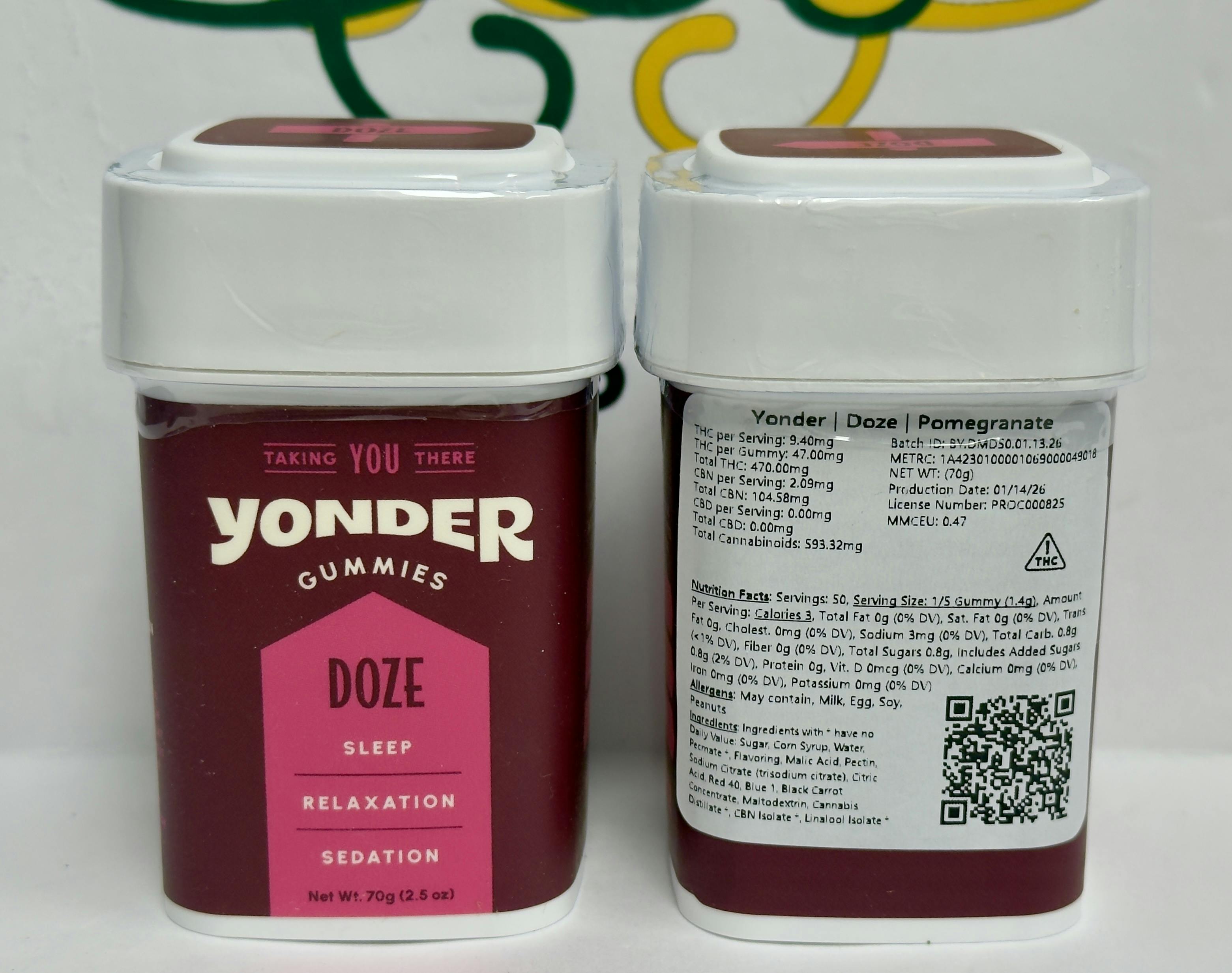 Yonder | Pomegranate | 500mg DOZE Gummies 25pk by Yonder