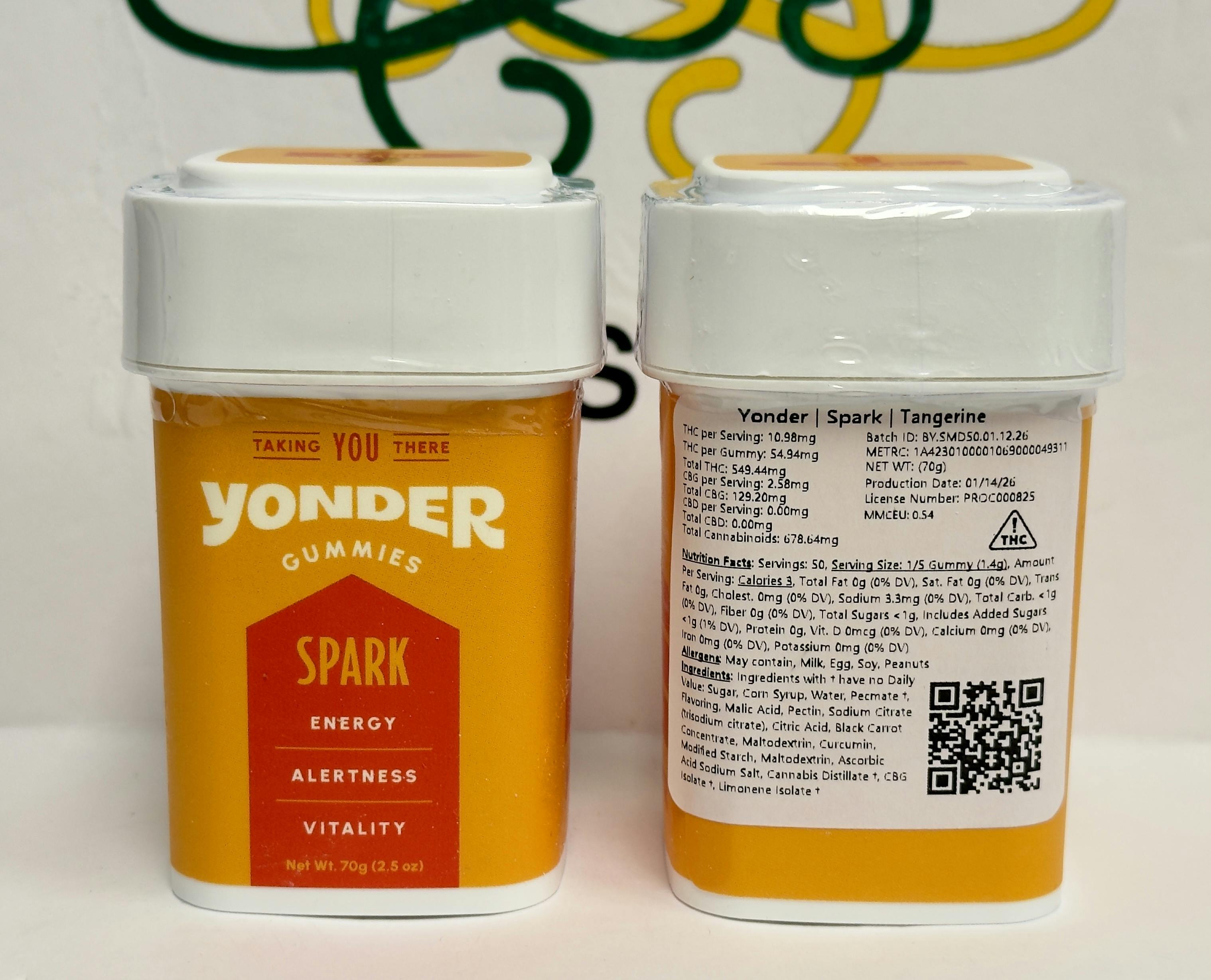 Yonder | Tangerine | 500mg SPARK Gummies 25pk by Yonder