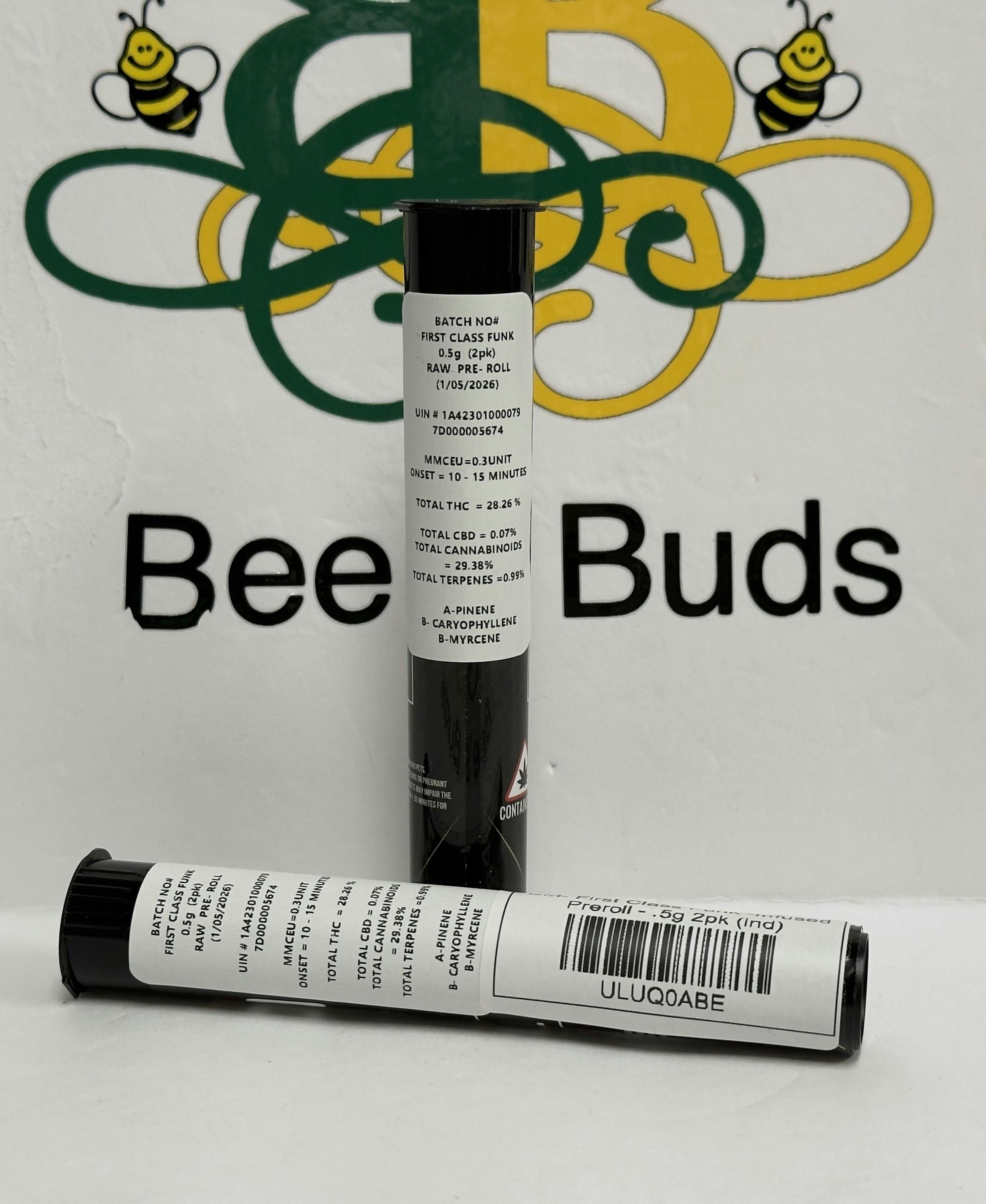 BM- First Class Funk -Infused Preroll - .5g 2pk (ind) at Bee's Buds Dispensary