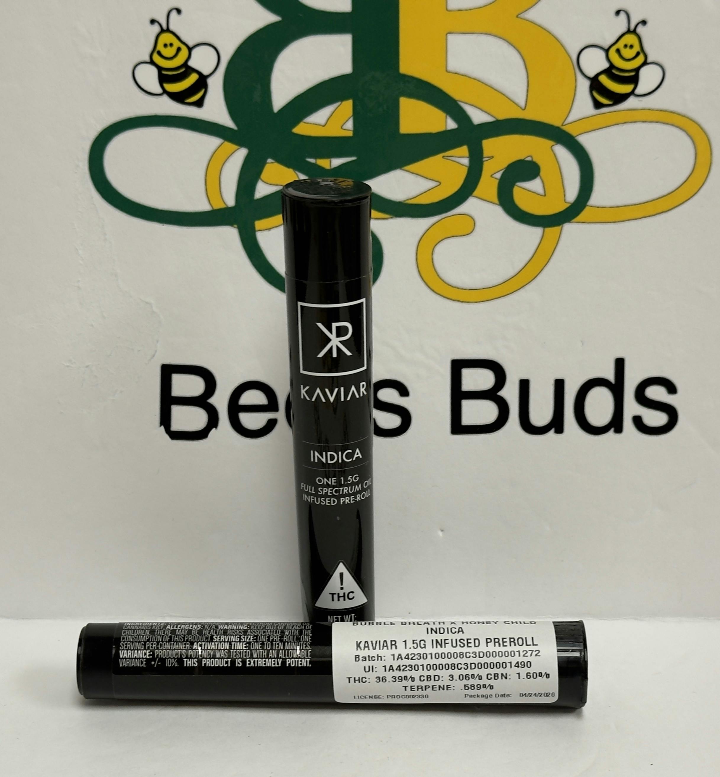KAVIAR - 1.5g - Bubble Breath x Honey Child Infused Pre-Roll (Indica)