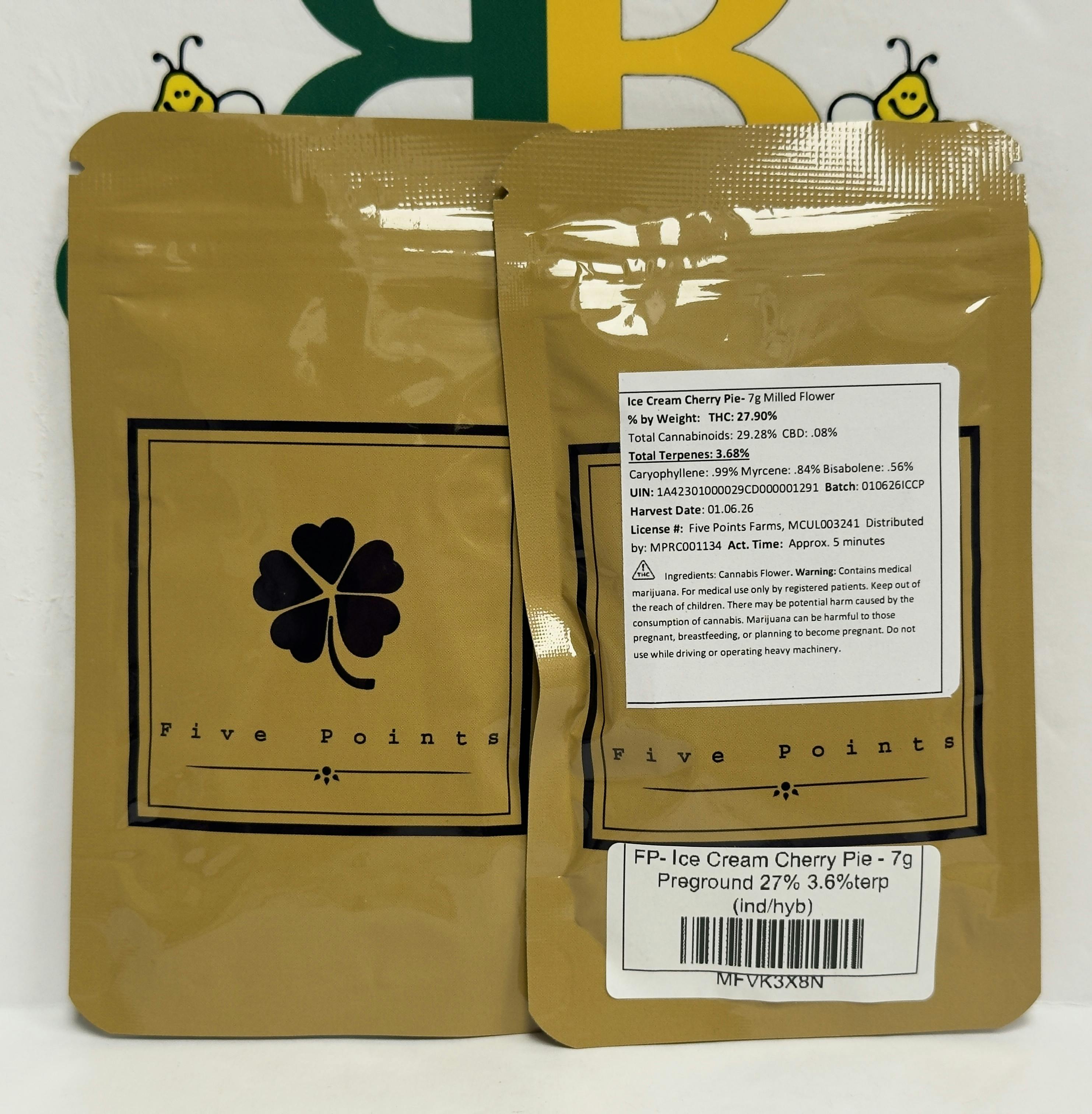 FP- Ice Cream Cherry Pie - 7g Preground 27% 3.6%terp (ind/hyb)
