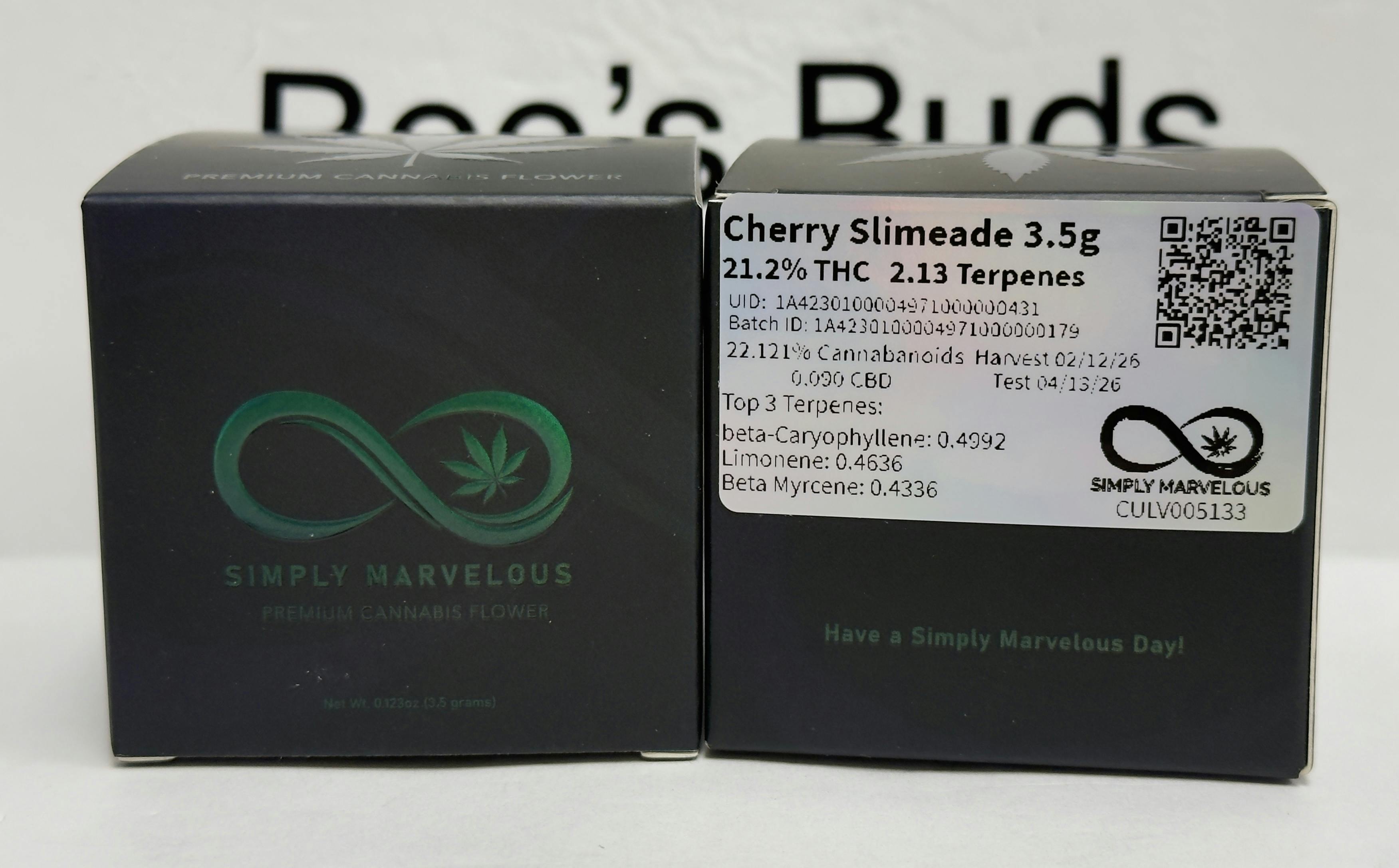 SM- Cherry Slimeade F1 - 21% -2.15% terp (hyb) at Bee's Buds Dispensary Saucier