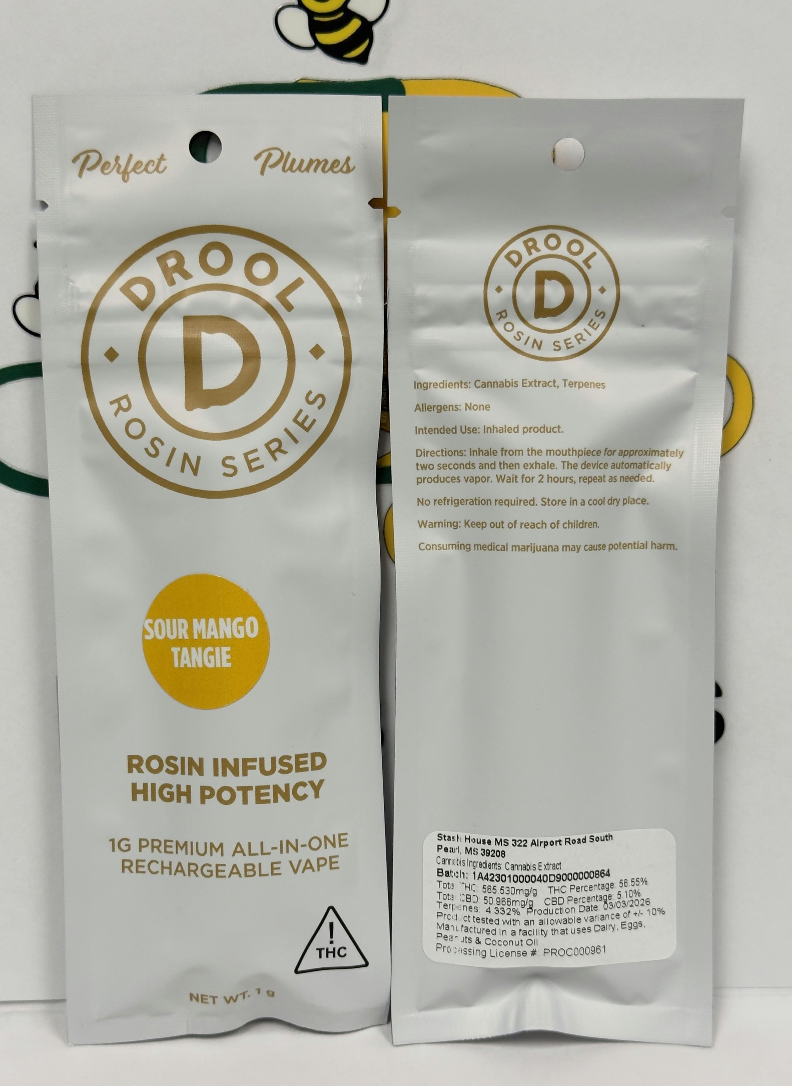 Drool - Sour Mango Tangie - 1g Rosin Disposable (sat)