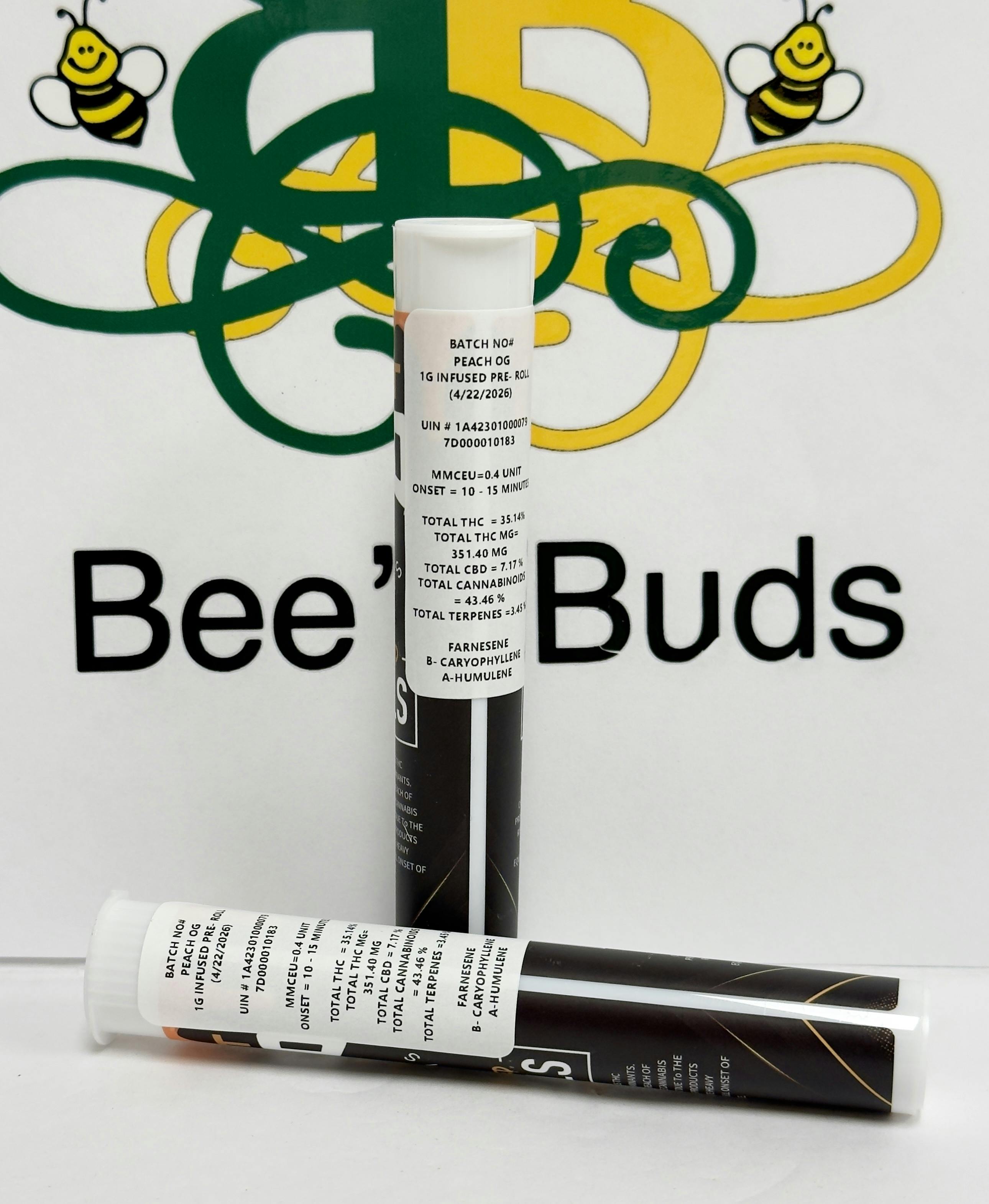 BM- Peach Og - 1g Infused preroll (hyb)