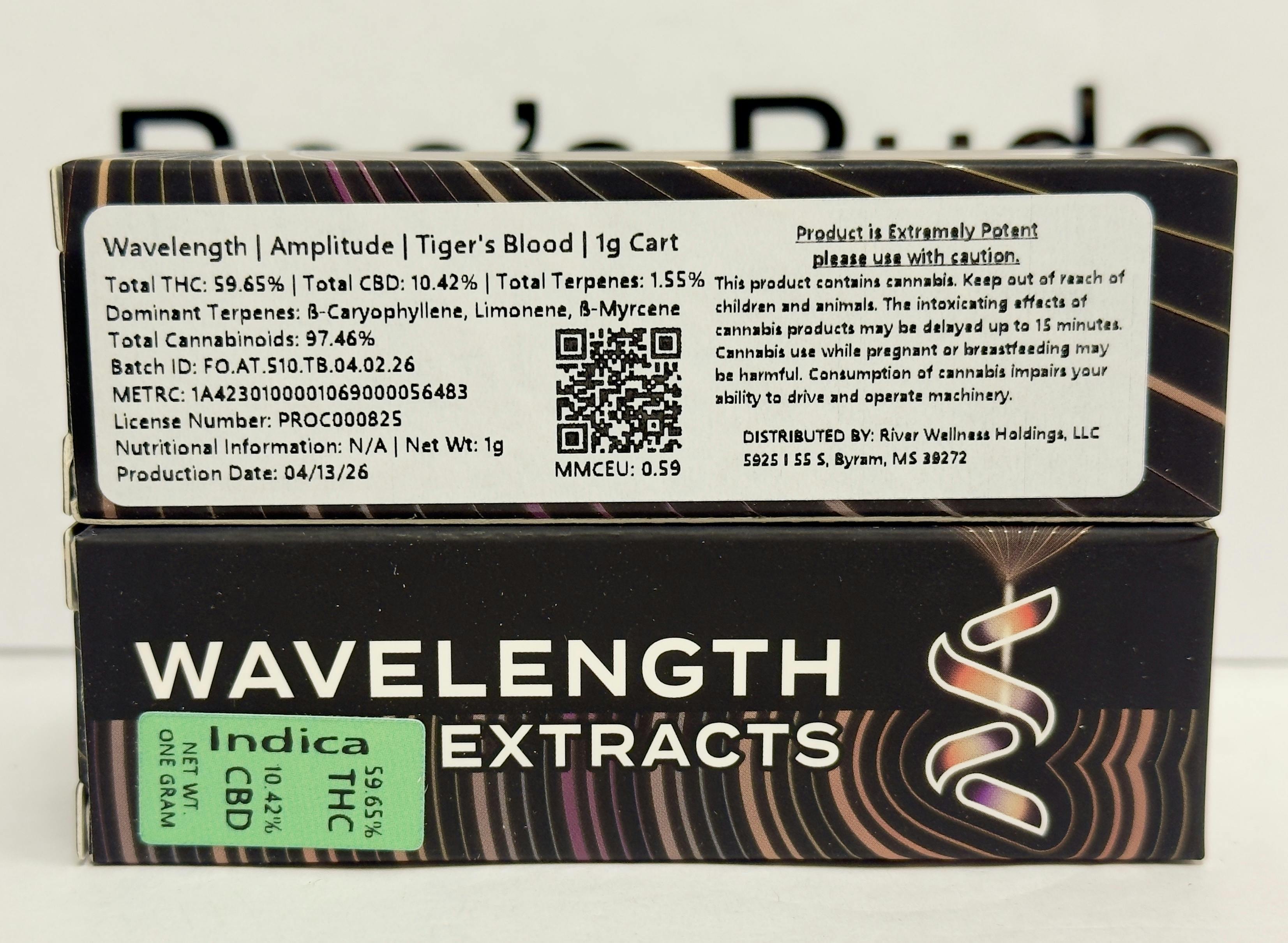 Wavelength | Amplitude- Tiger's Blood 1g Cart (ind)