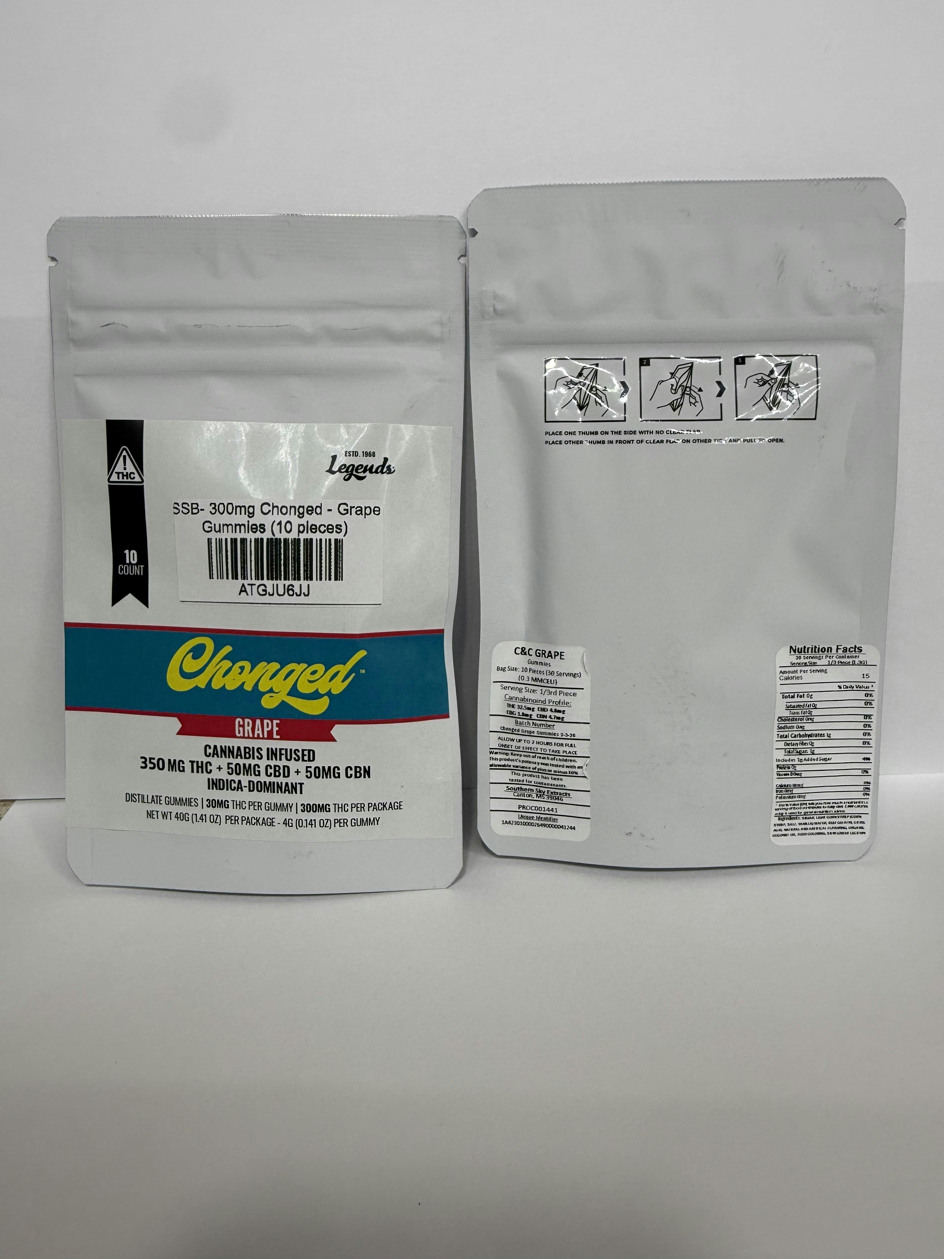 SSB- 300mg Chonged - Grape Gummies (10 pieces)