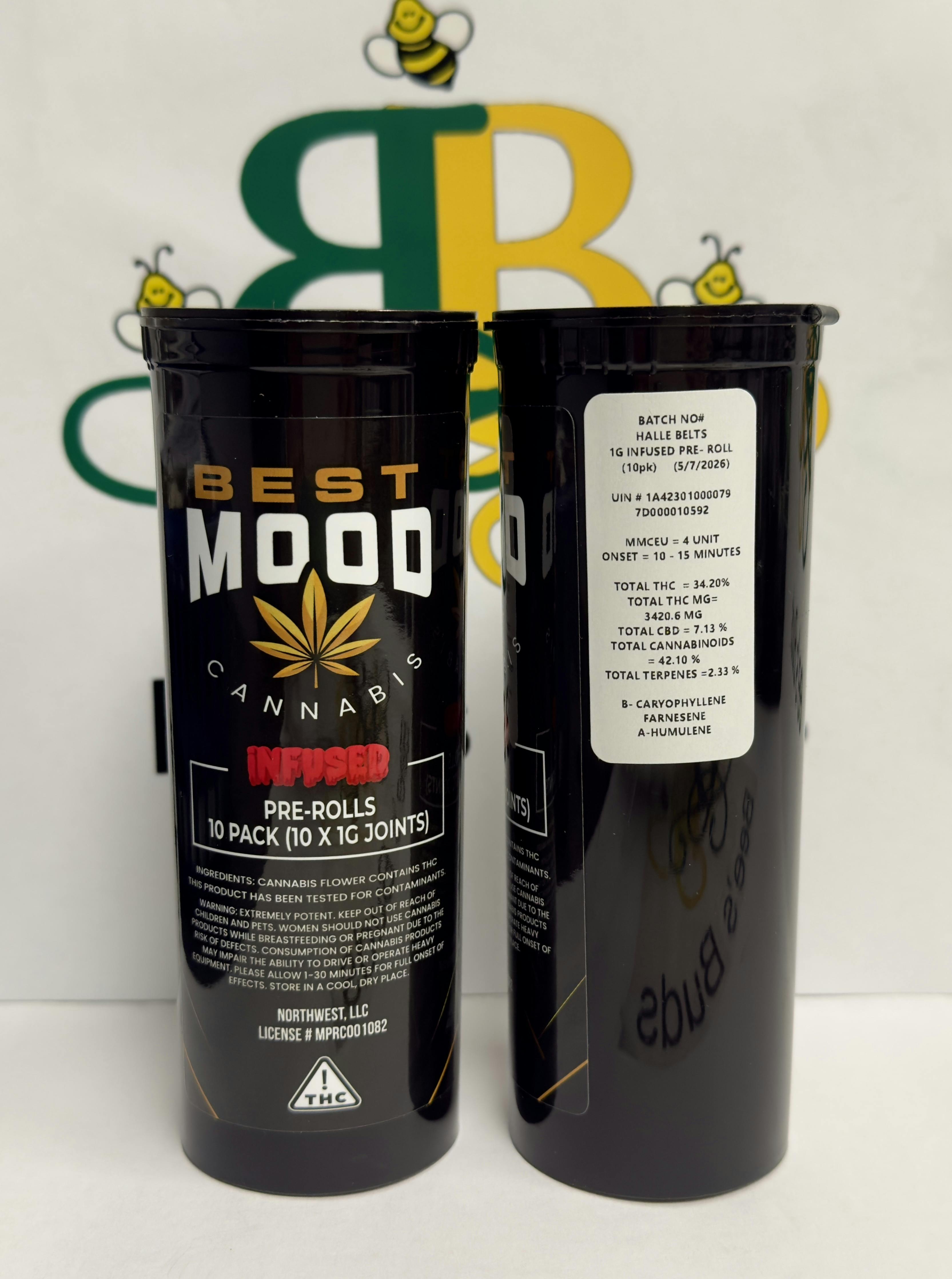 BM- Halle Belts 1g 10pk Infused Preroll (hyb)