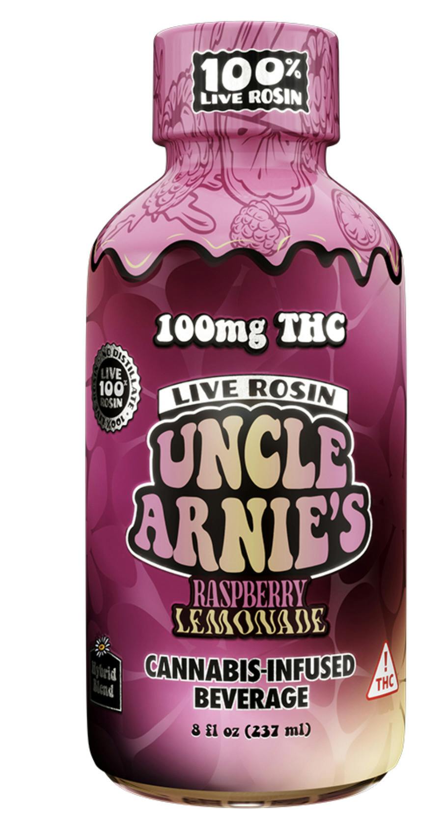 Uncle Arnie's 100mg 8oz Rosin Beverage - Raspberry Lemonade